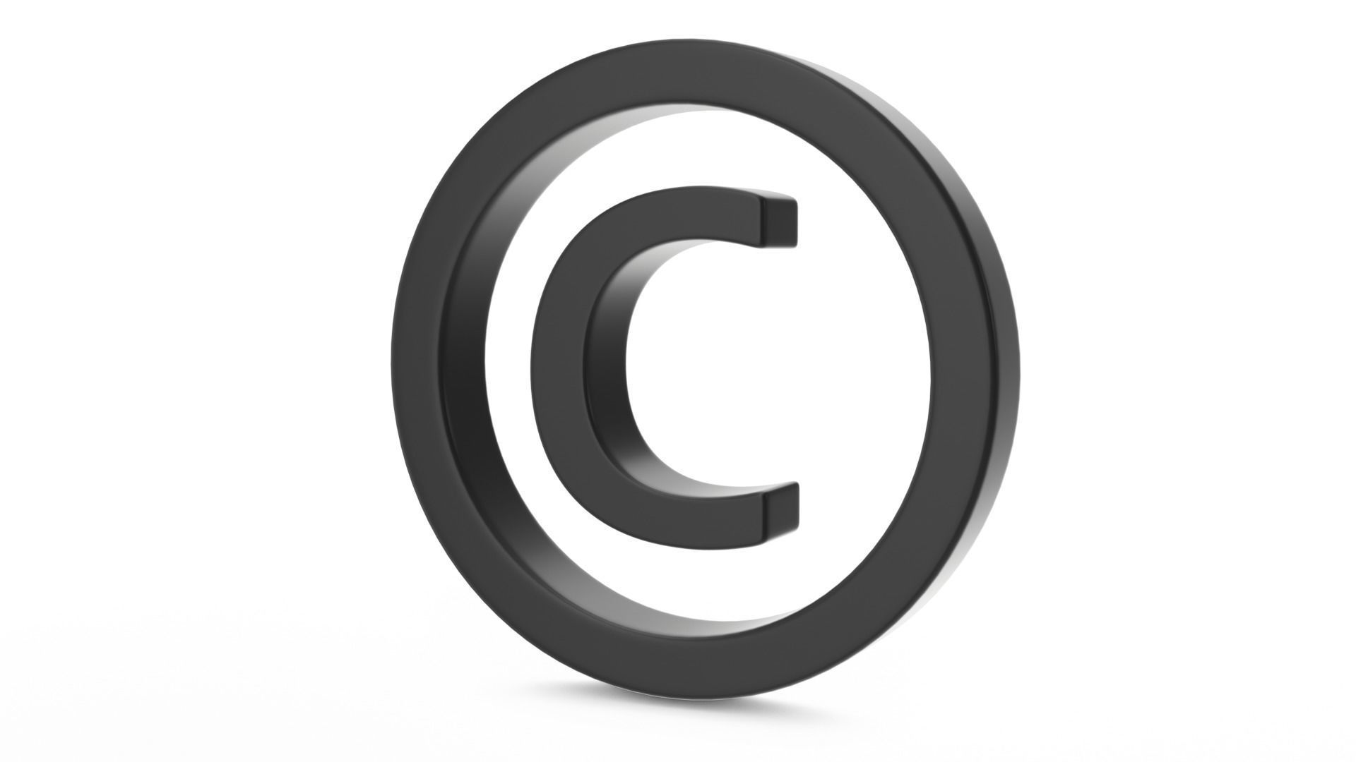 Copyright Symbol Free low-poly 3D model_1