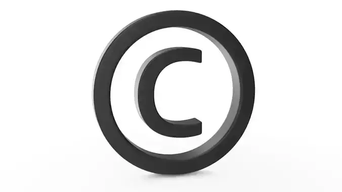 Copyright Symbol Free low-poly 3D model