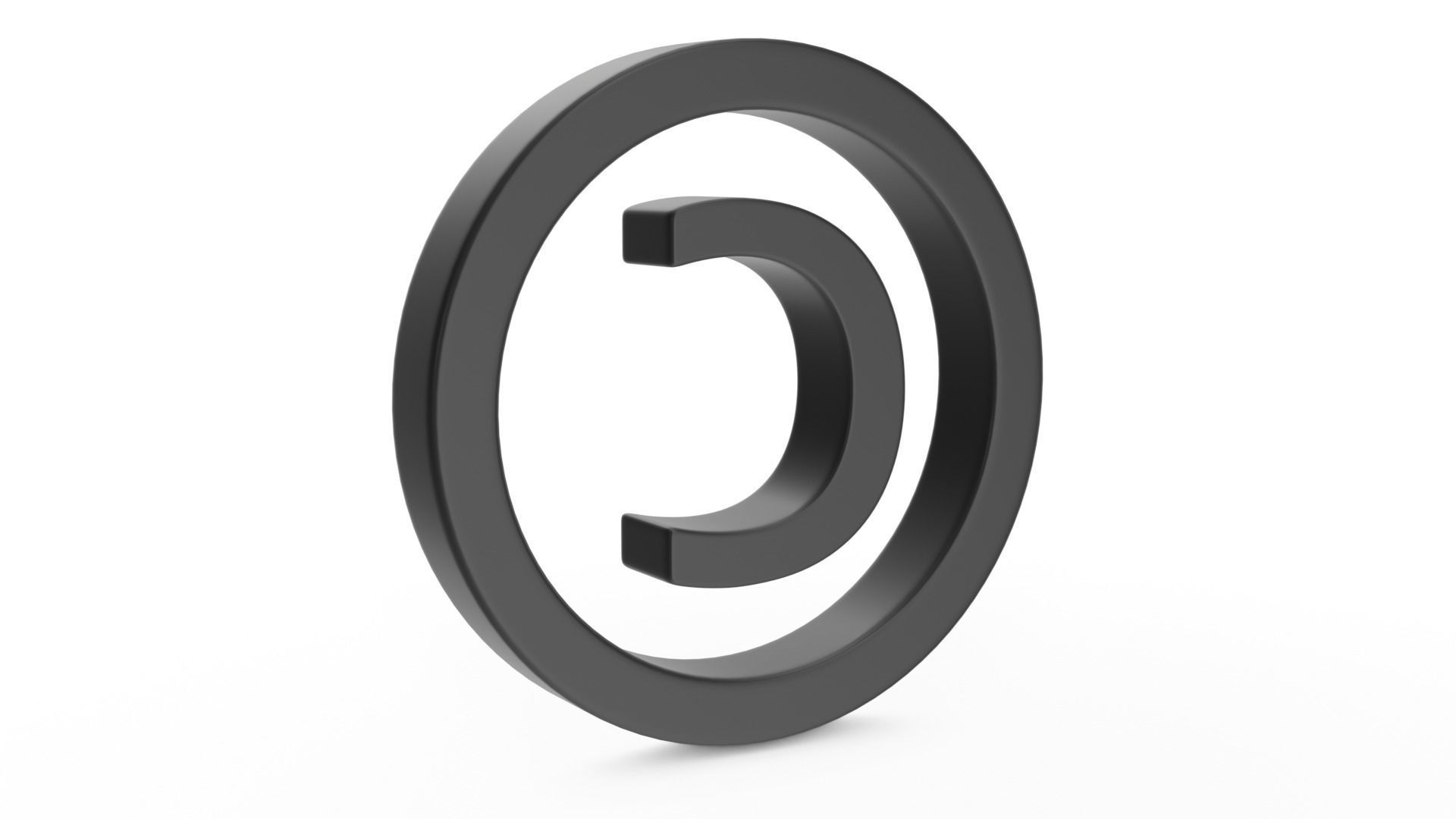 Copyright Symbol Free low-poly 3D model_2