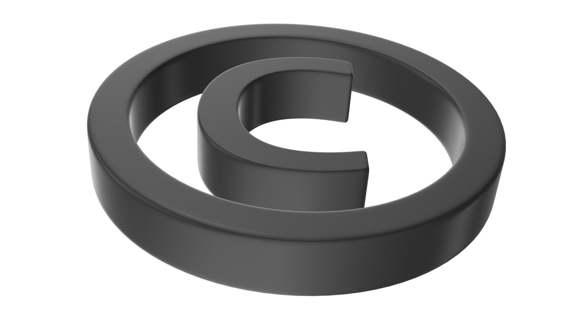 Copyright Symbol Free low-poly 3D model_4