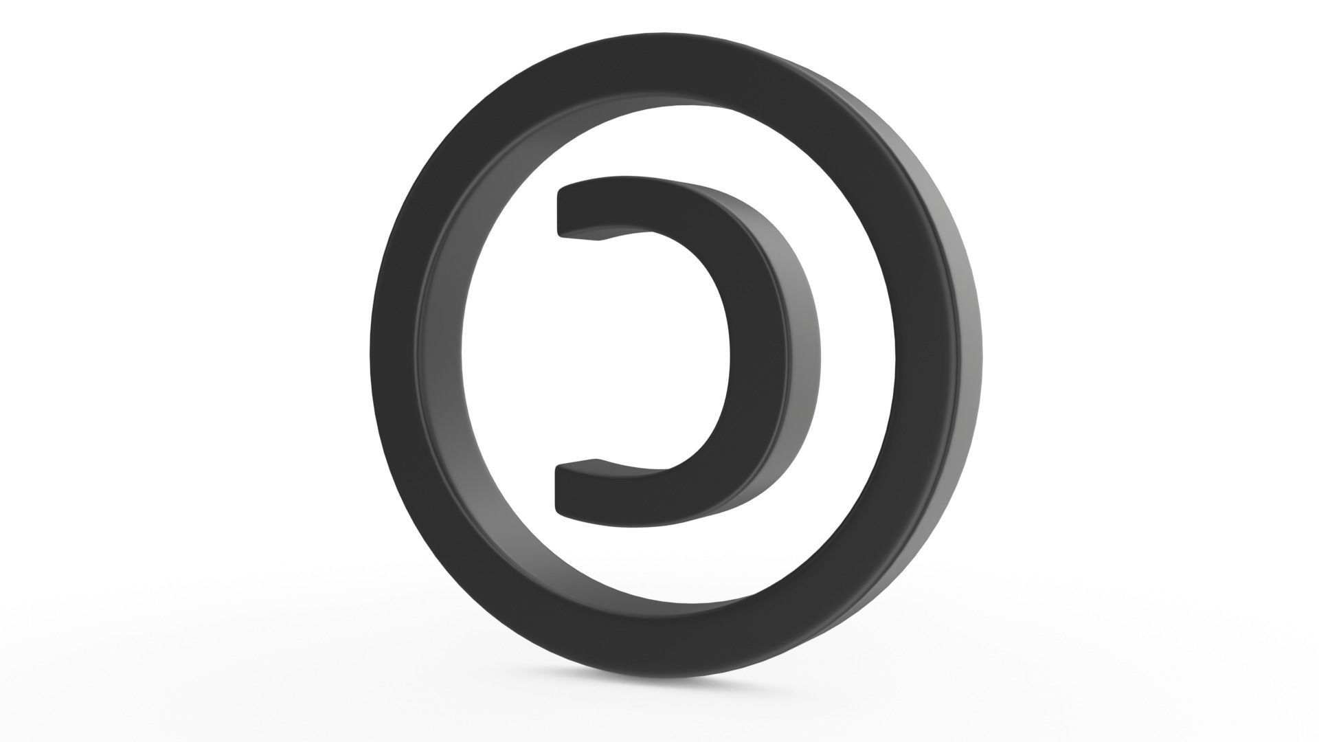 Copyright Symbol Free low-poly 3D model_3