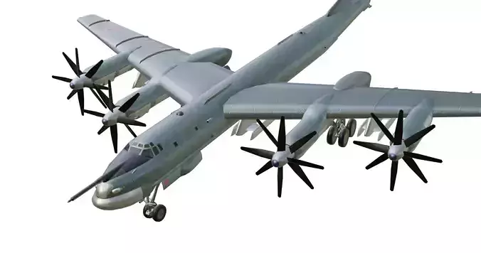Tupolev Tu-95 Low-poly 3D model