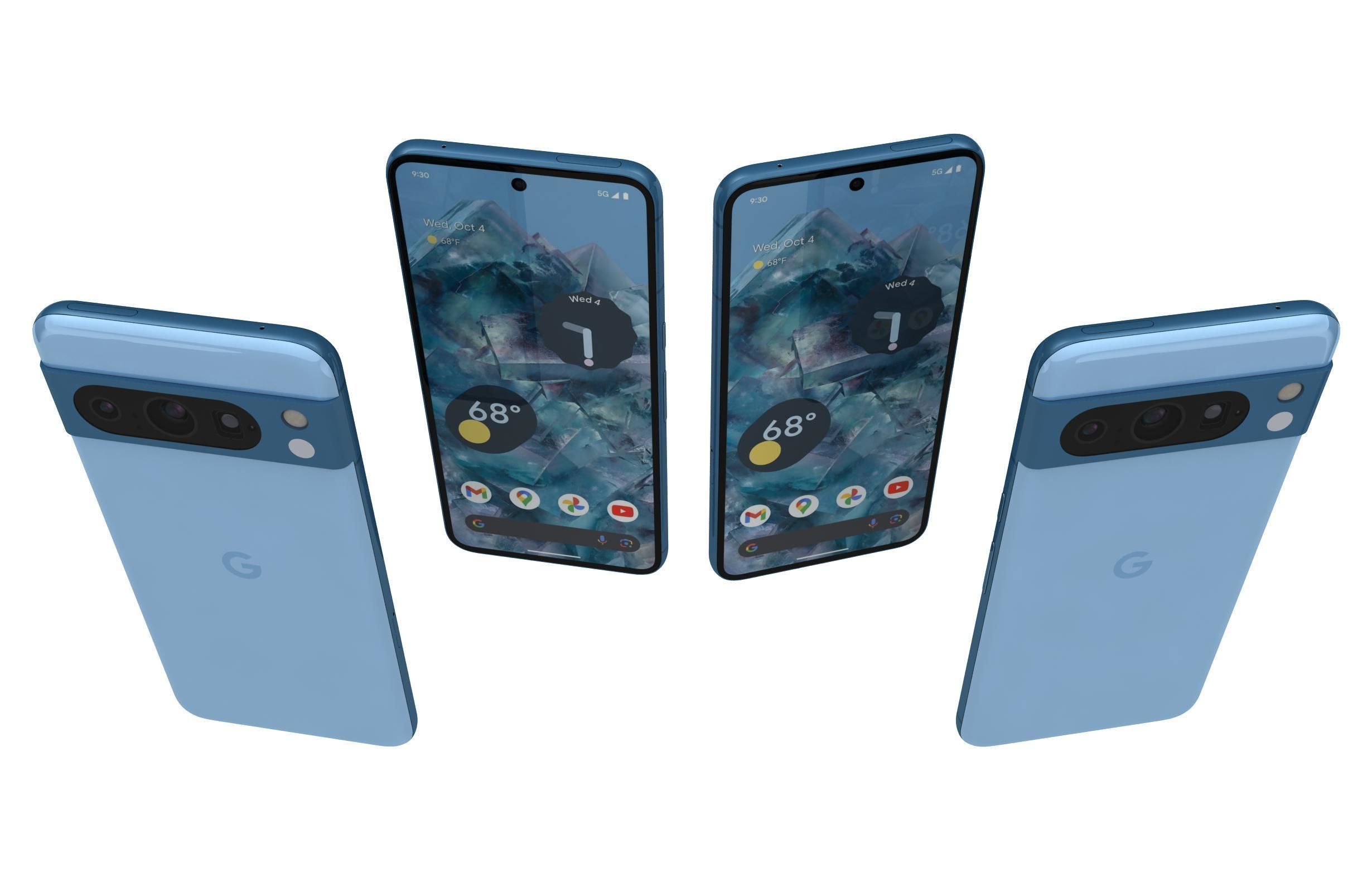 Google Pixel 8 Pro Sky Blue 3D model_2