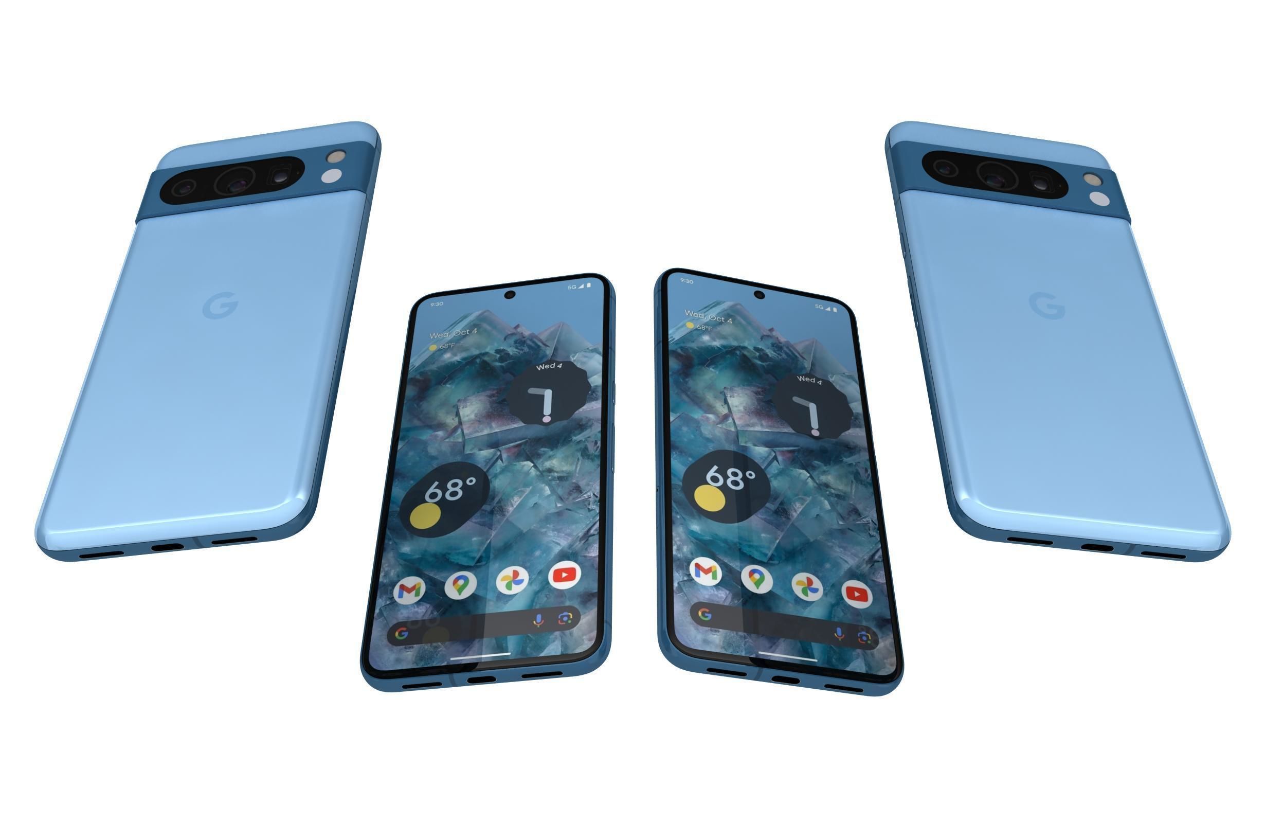 Google Pixel 8 Pro Sky Blue 3D model_4