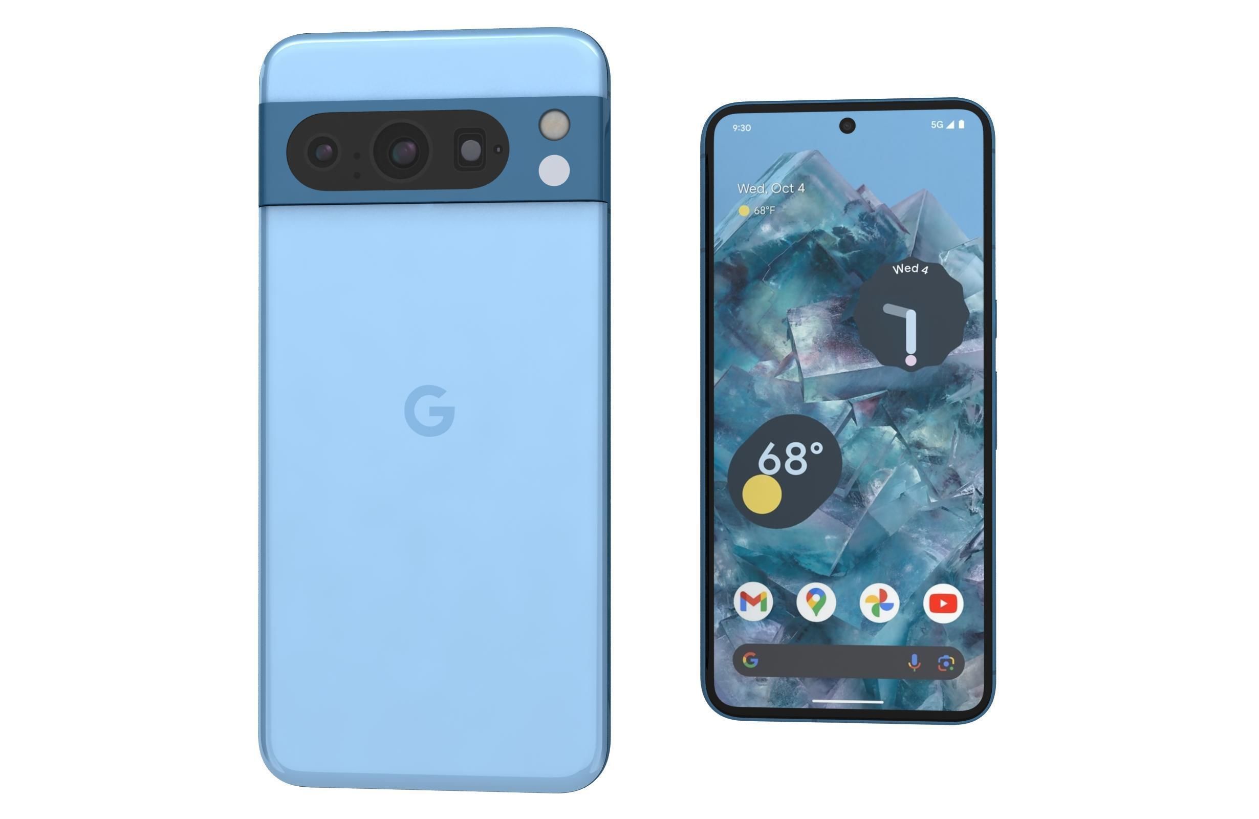 Google Pixel 8 Pro Sky Blue 3D model_10