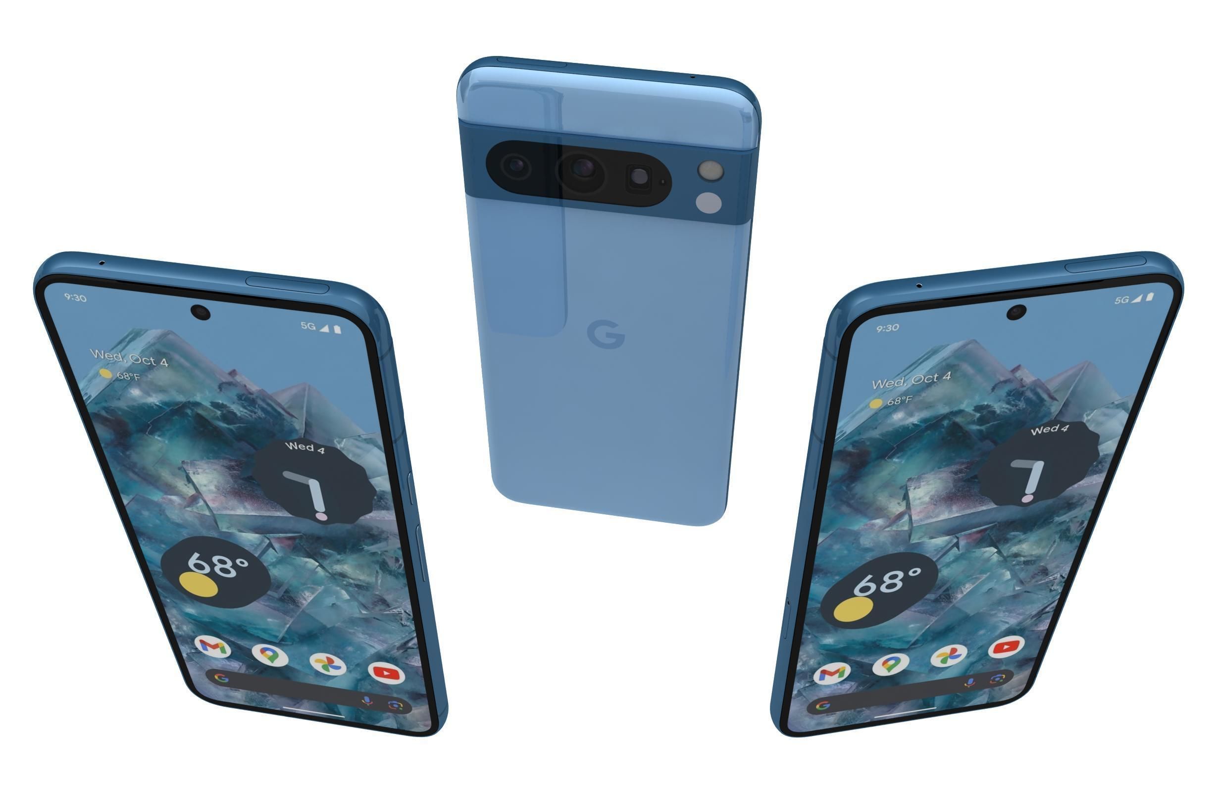 Google Pixel 8 Pro Sky Blue 3D model_1
