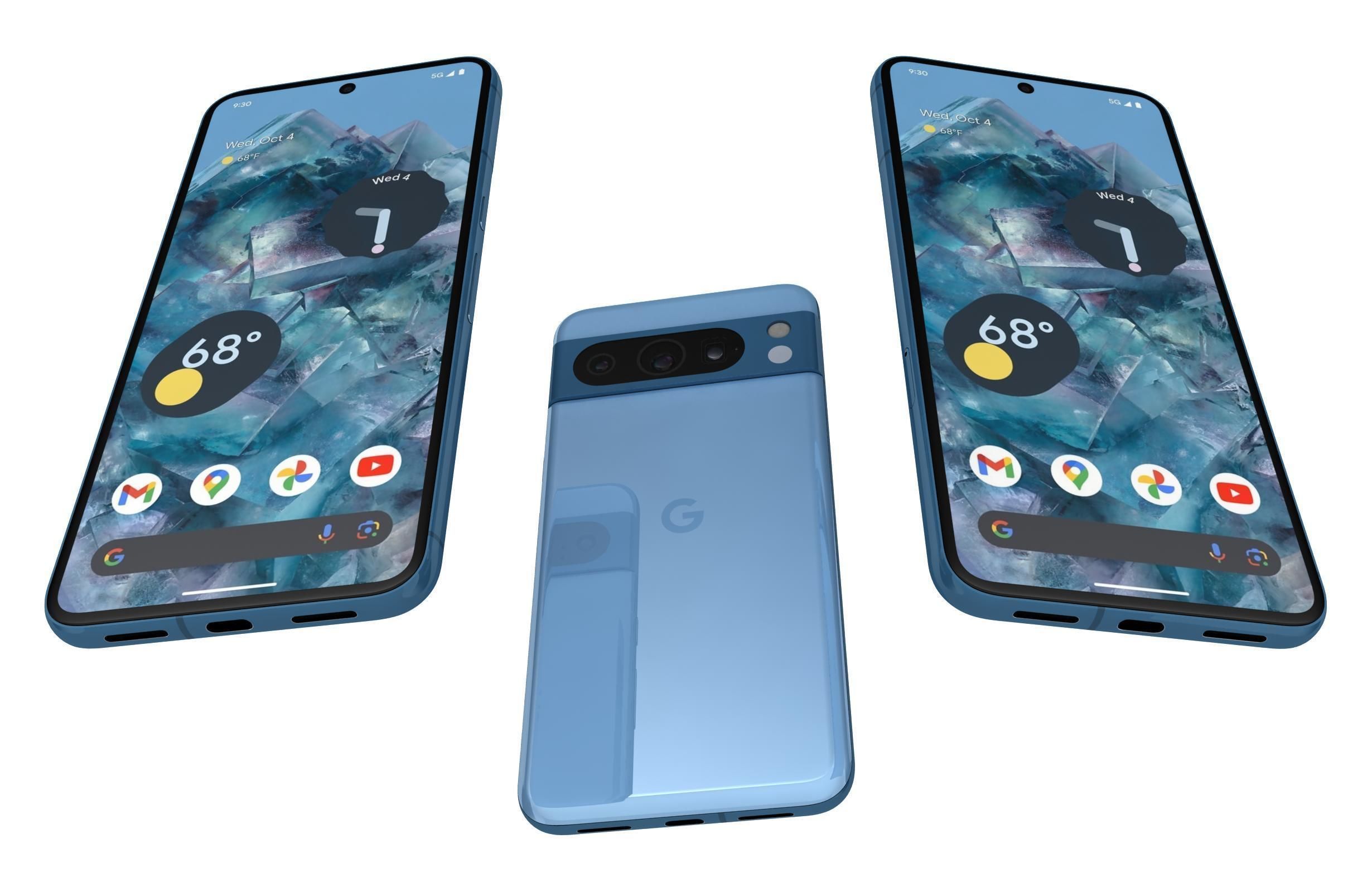 Google Pixel 8 Pro Sky Blue 3D model_5