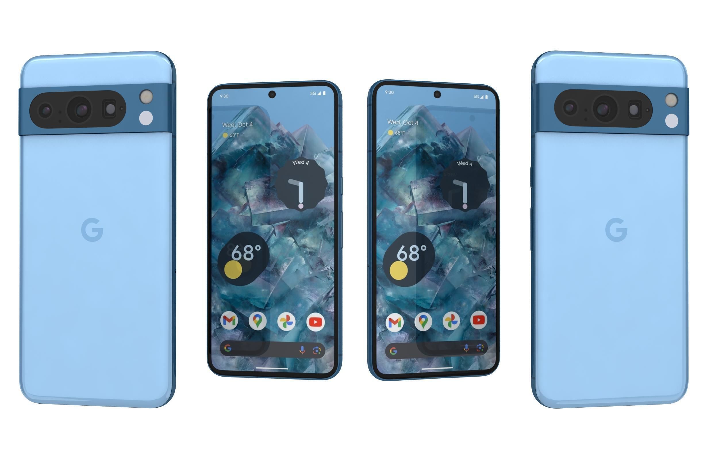 Google Pixel 8 Pro Sky Blue 3D model_3