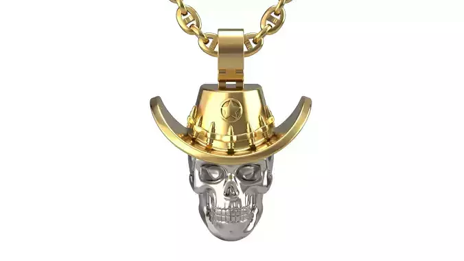 Skull sheriff pendant