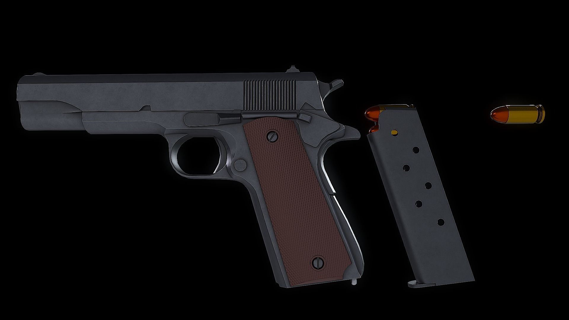 Colt 1911 Low-poly 3D model_5
