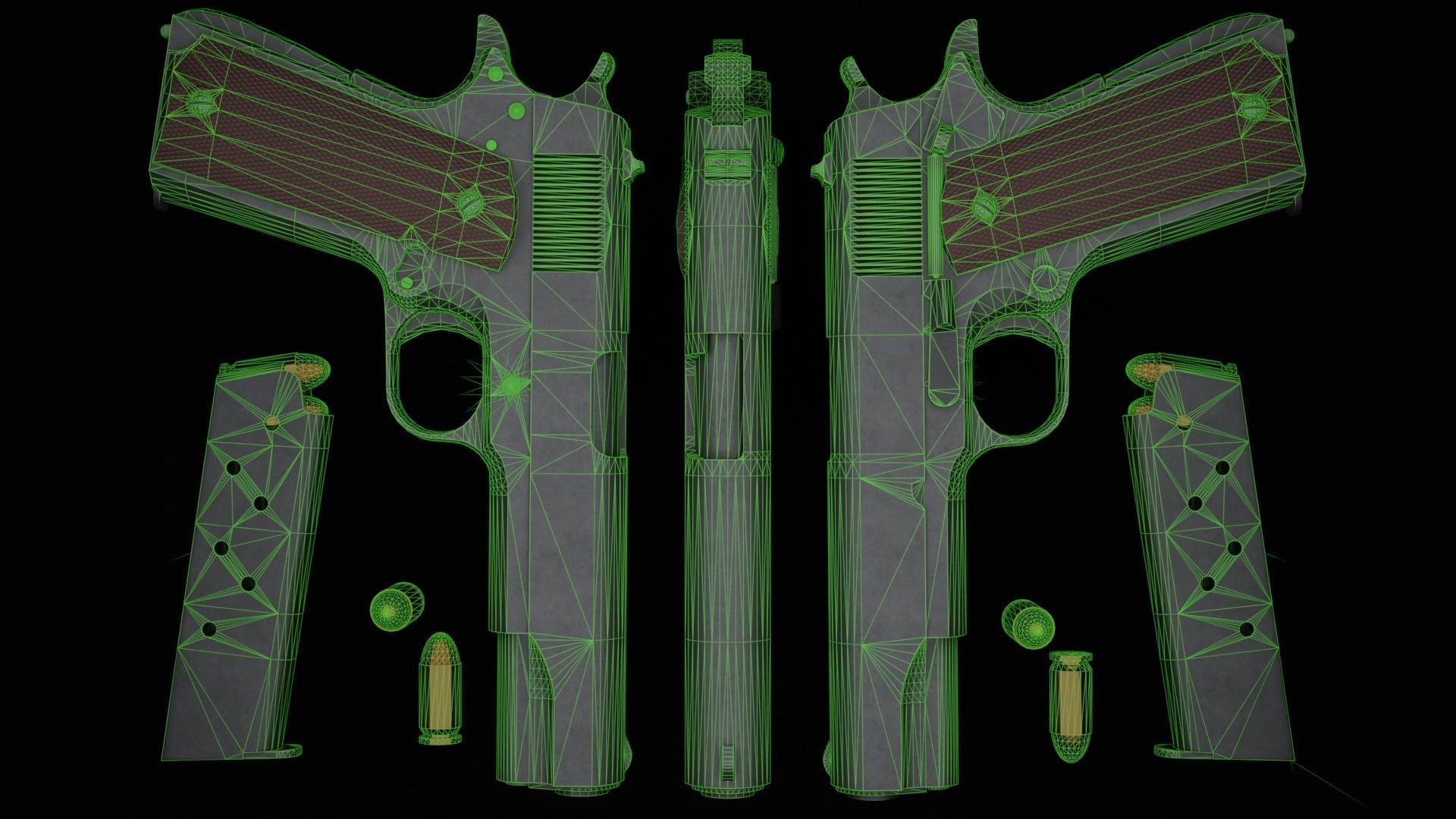 Colt 1911 Low-poly 3D model_6