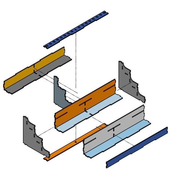 Laser Cut Paint Rack 3D print model_1