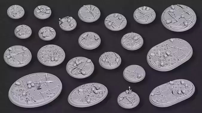 Miniature bases Temple battlefield 3D print model