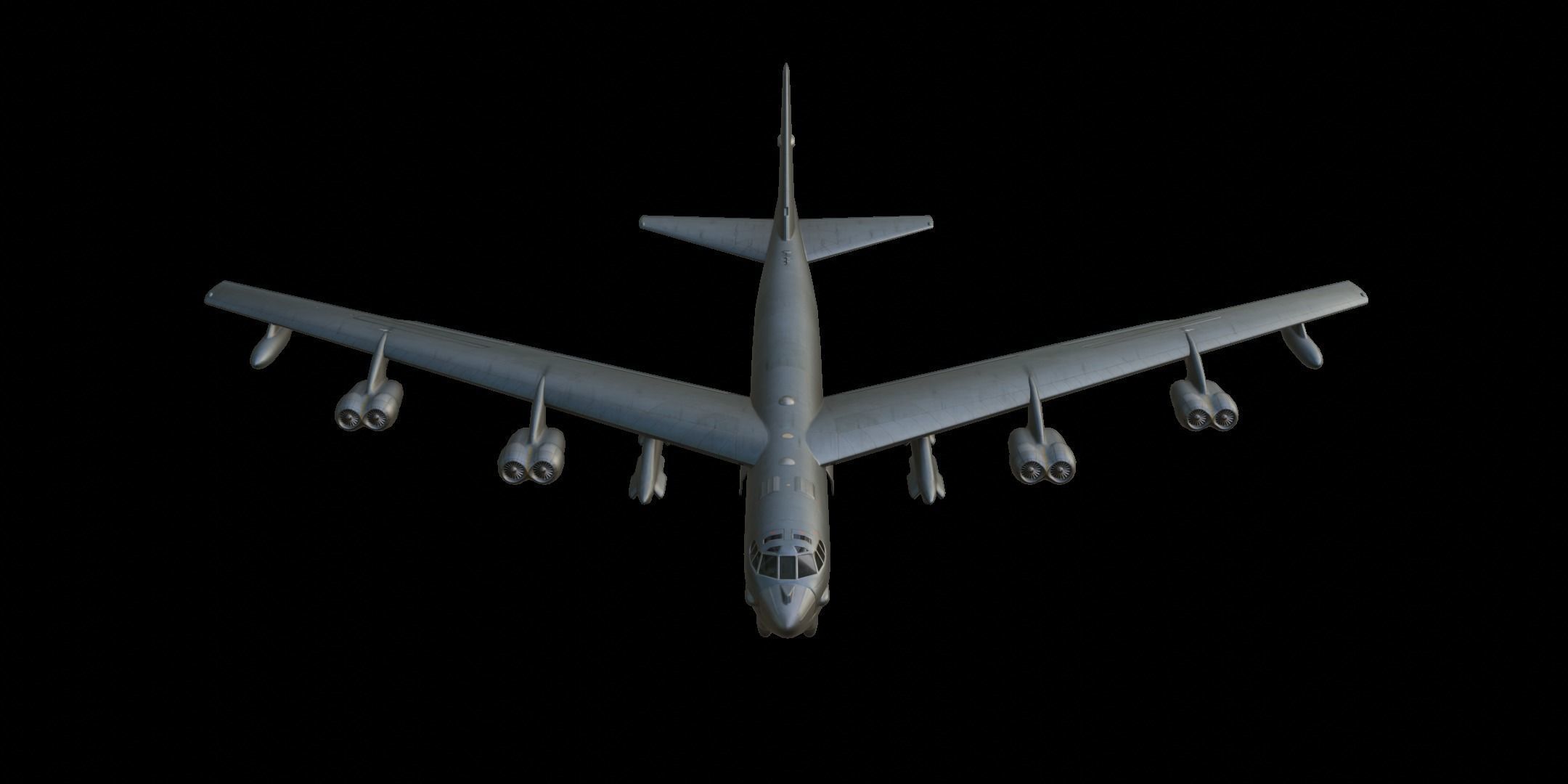 Boeing B-52 Stratofortress Low-poly 3D model_8
