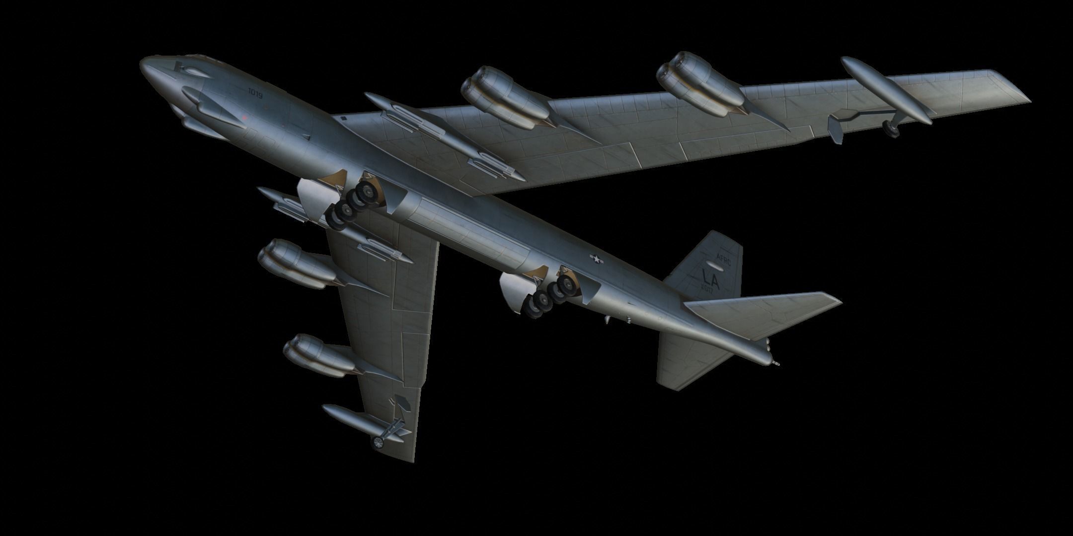 Boeing B-52 Stratofortress Low-poly 3D model_6