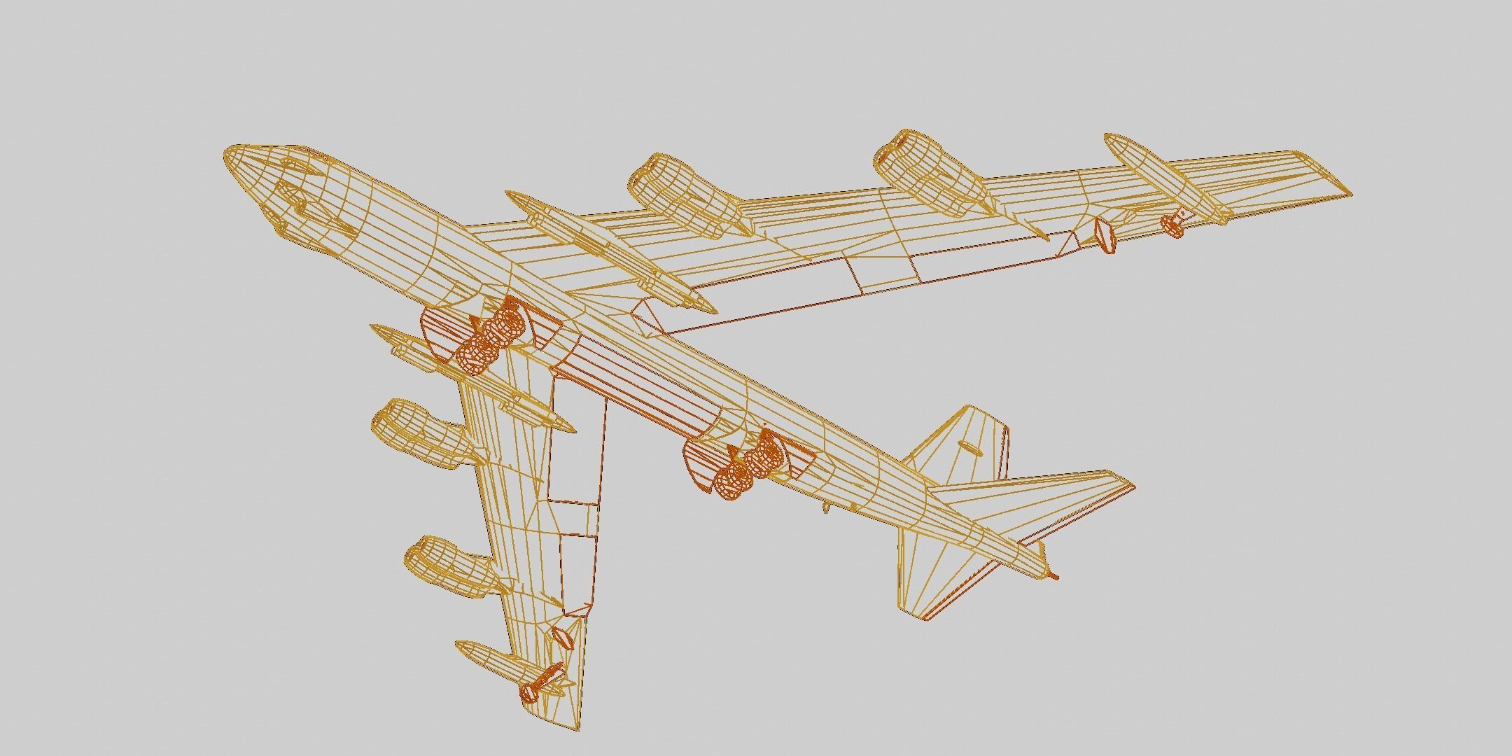 Boeing B-52 Stratofortress Low-poly 3D model_13