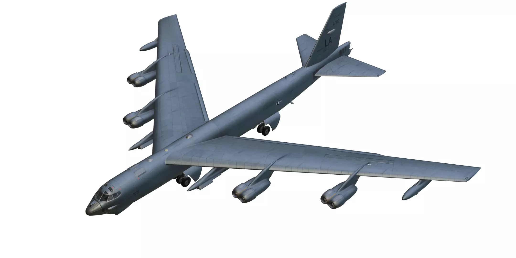 Boeing B-52 Stratofortress Low-poly 3D model_0