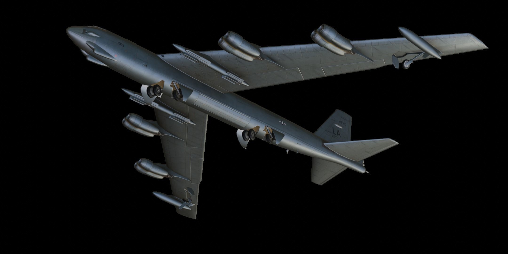 Boeing B-52 Stratofortress Low-poly 3D model_4