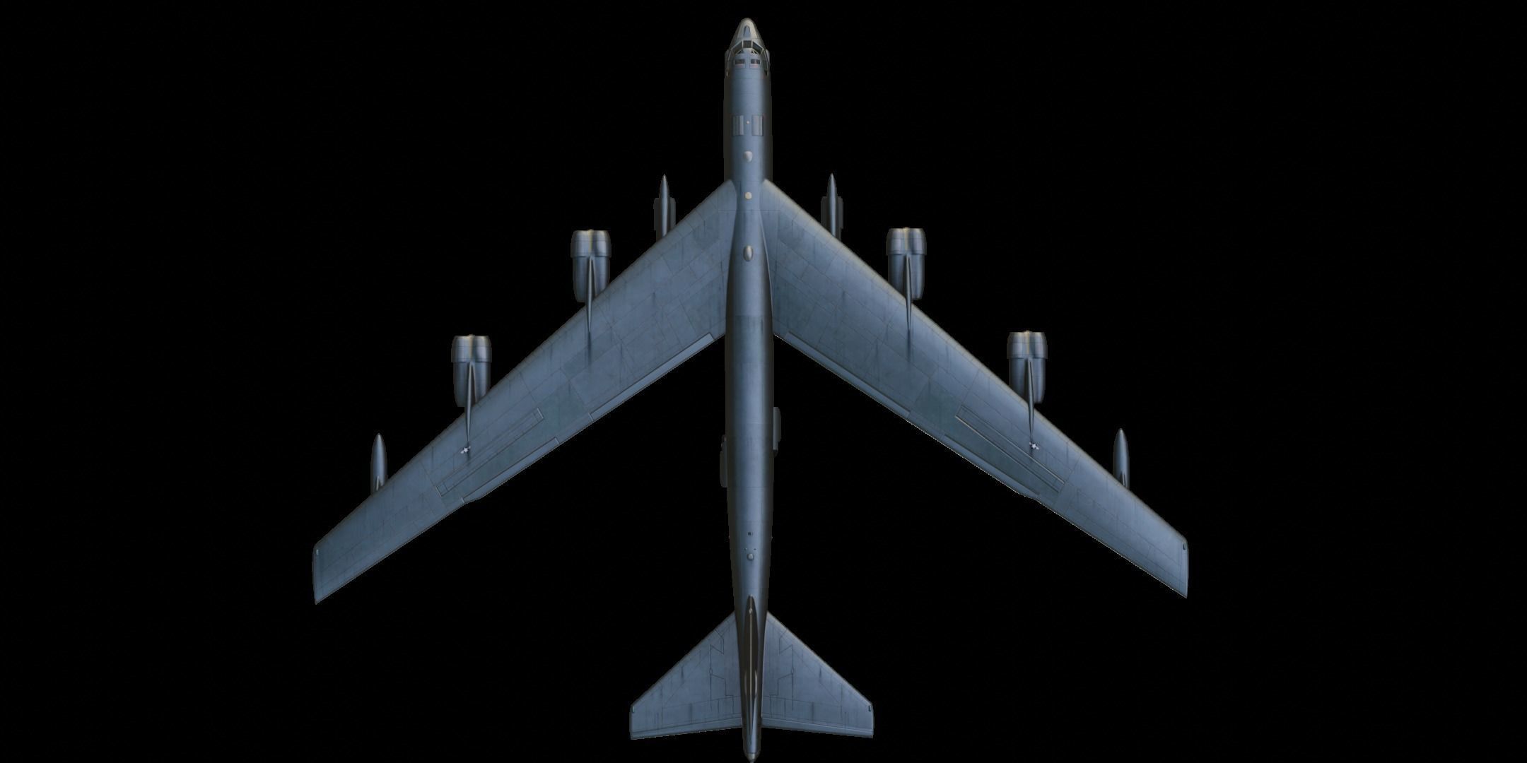 Boeing B-52 Stratofortress Low-poly 3D model_9