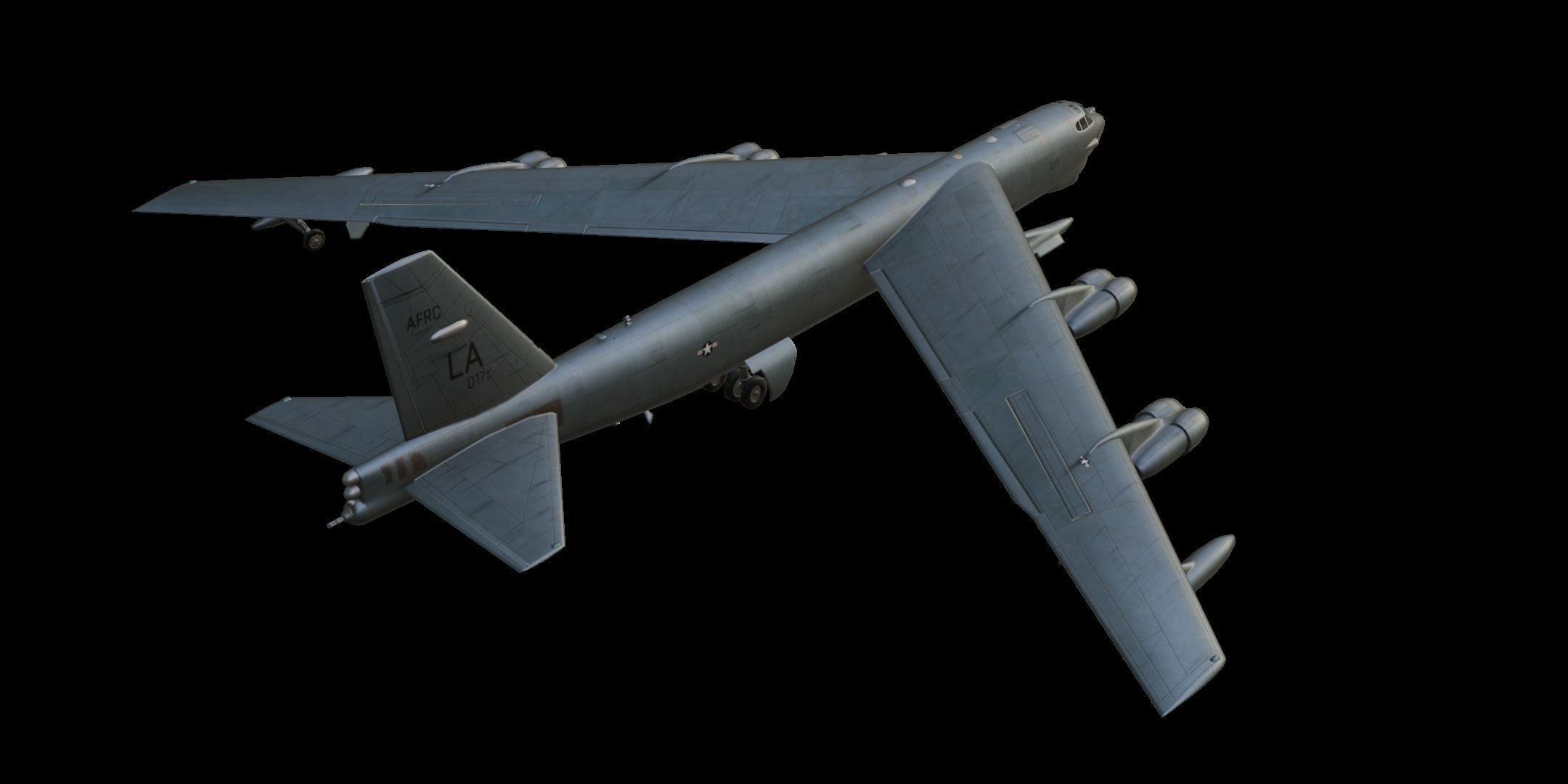 Boeing B-52 Stratofortress Low-poly 3D model_2