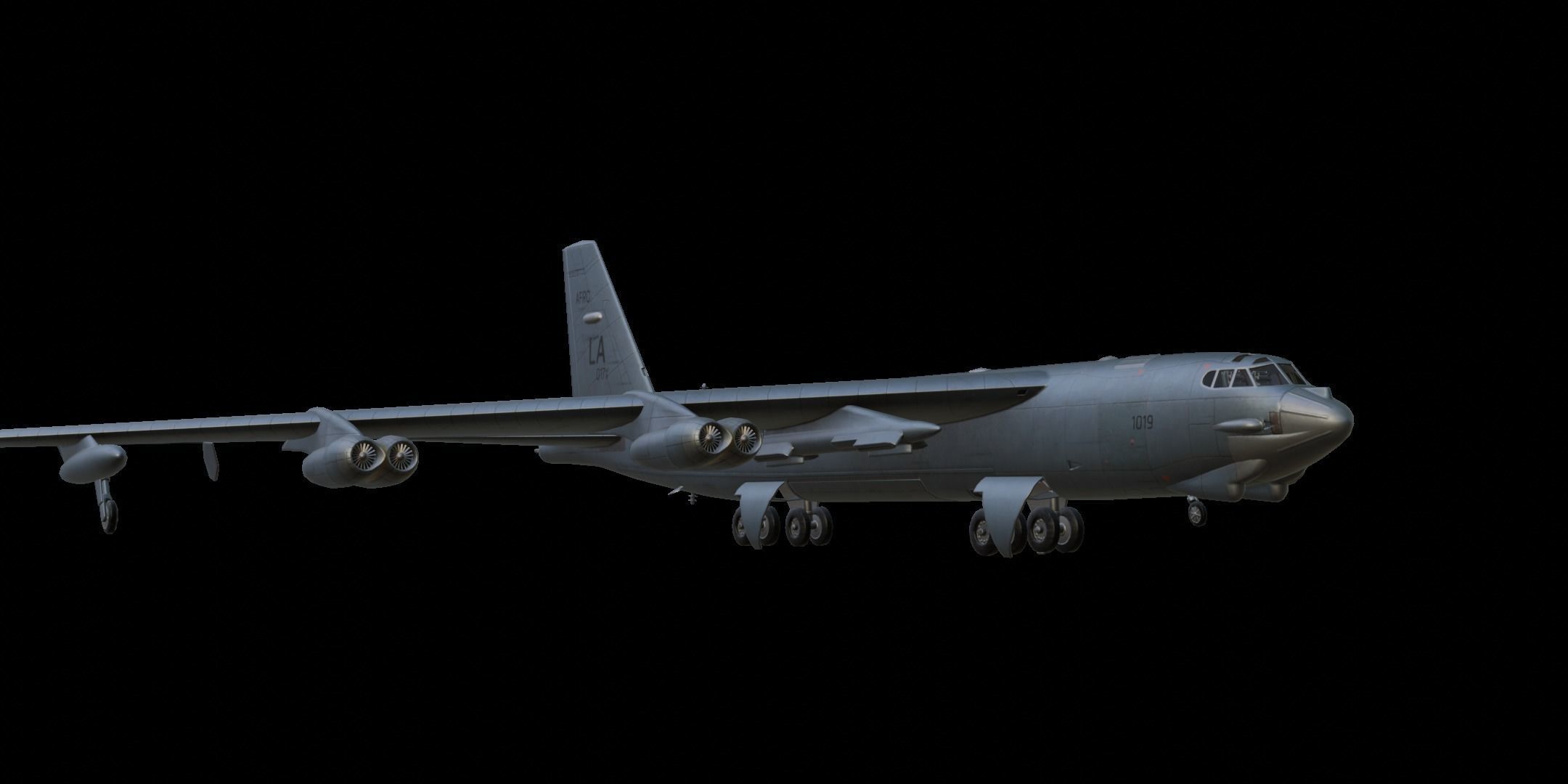 Boeing B-52 Stratofortress Low-poly 3D model_3