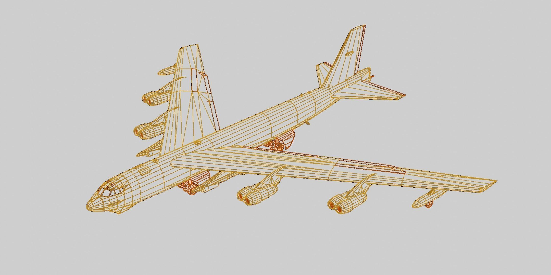 Boeing B-52 Stratofortress Low-poly 3D model_12