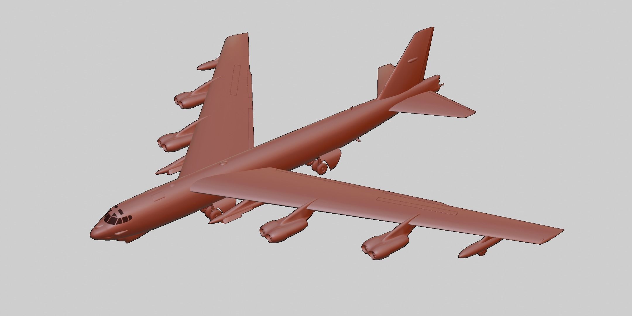 Boeing B-52 Stratofortress Low-poly 3D model_11
