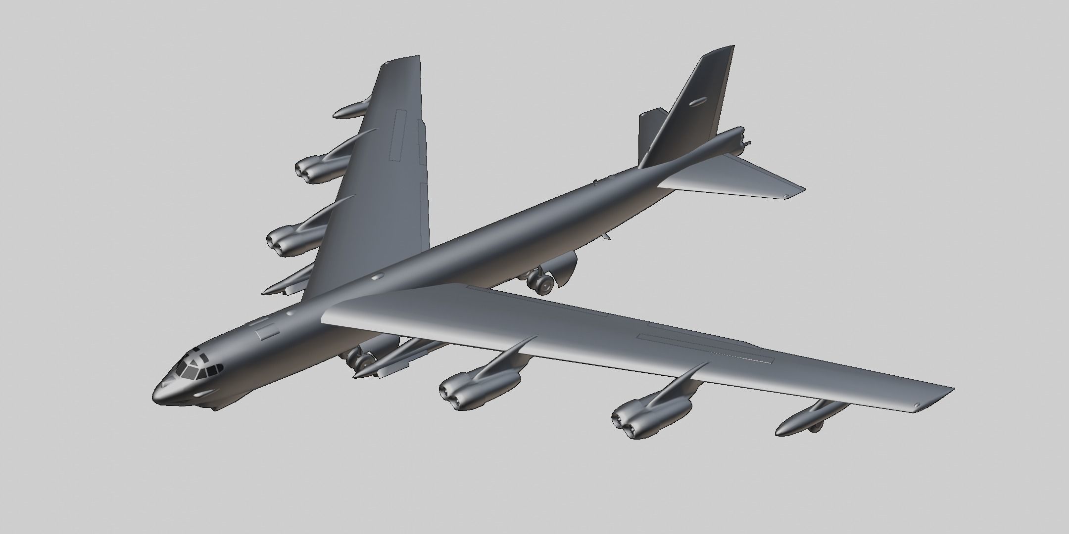 Boeing B-52 Stratofortress Low-poly 3D model_10