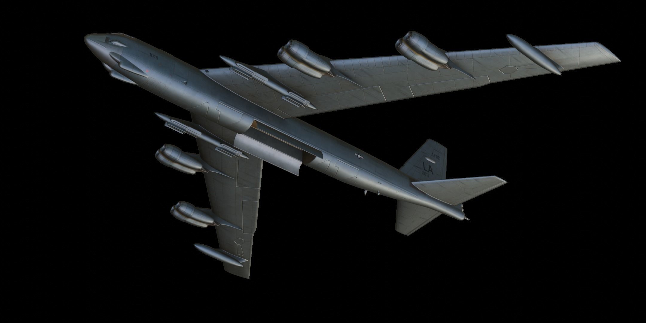 Boeing B-52 Stratofortress Low-poly 3D model_7
