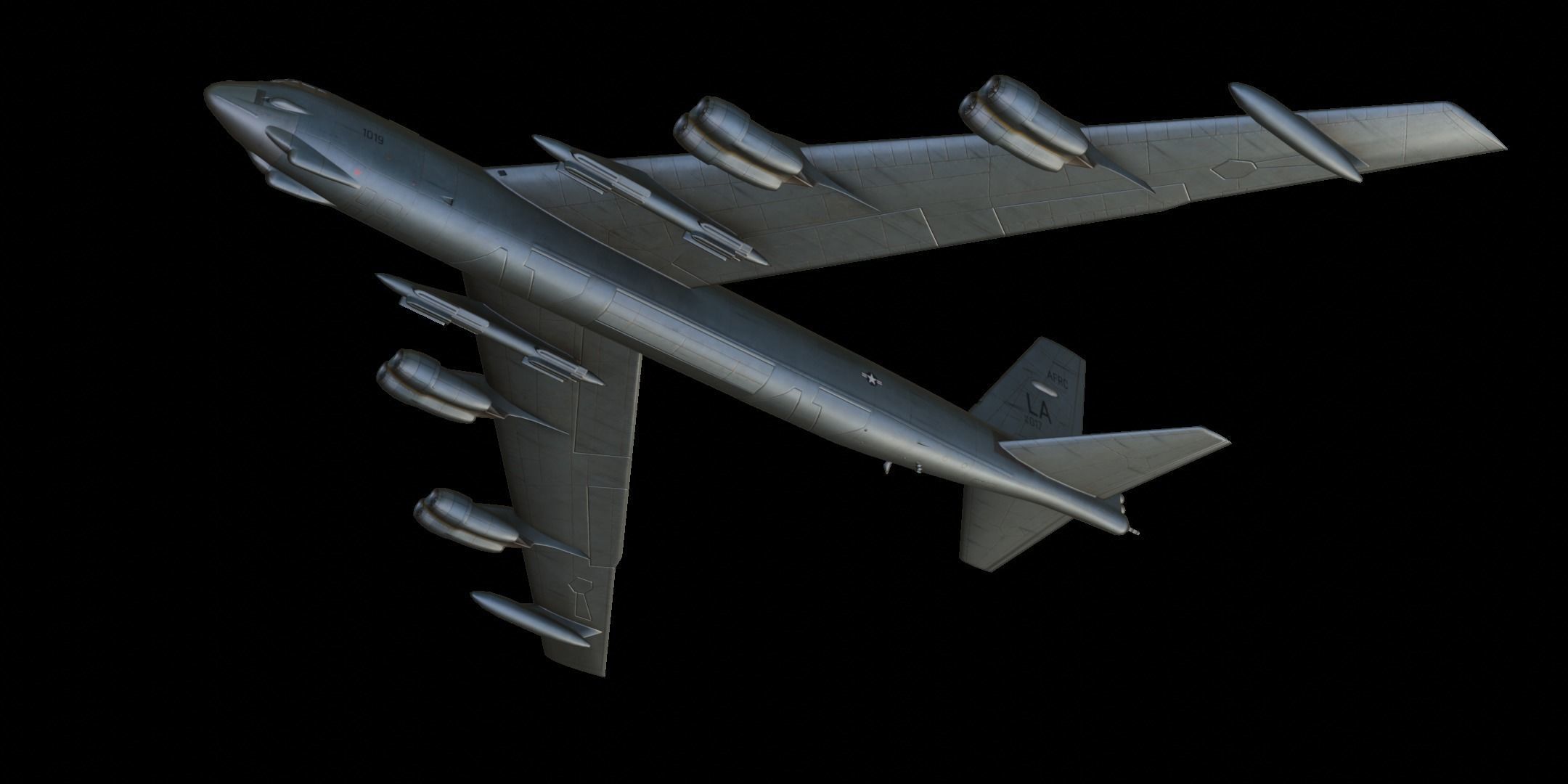 Boeing B-52 Stratofortress Low-poly 3D model_5