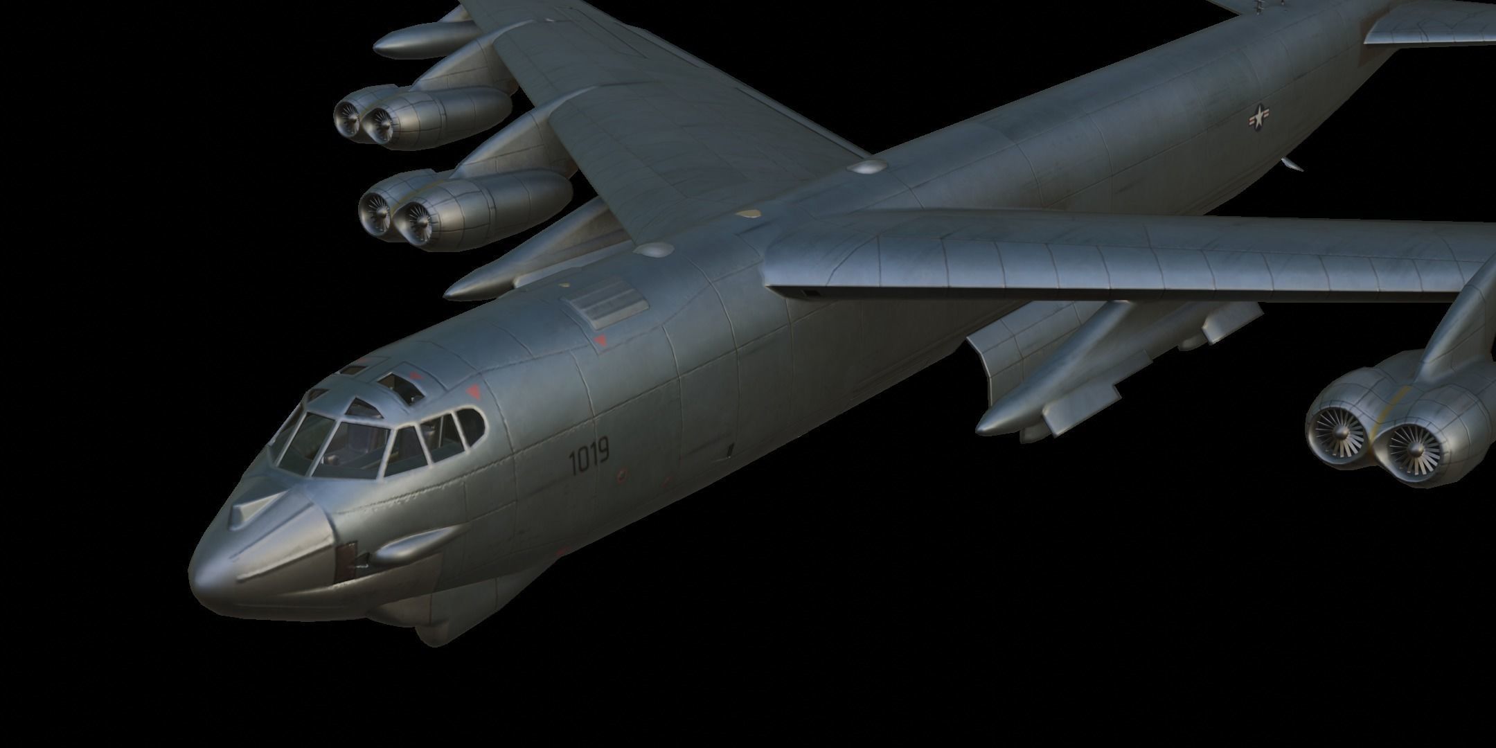Boeing B-52 Stratofortress Low-poly 3D model_1