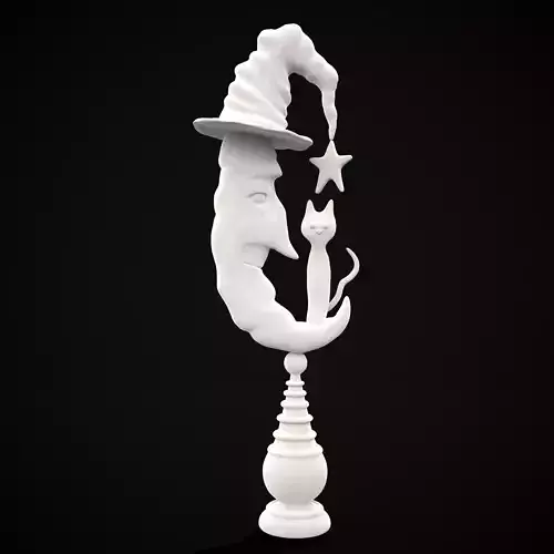 Cat and Moon 3D Print 3D print model