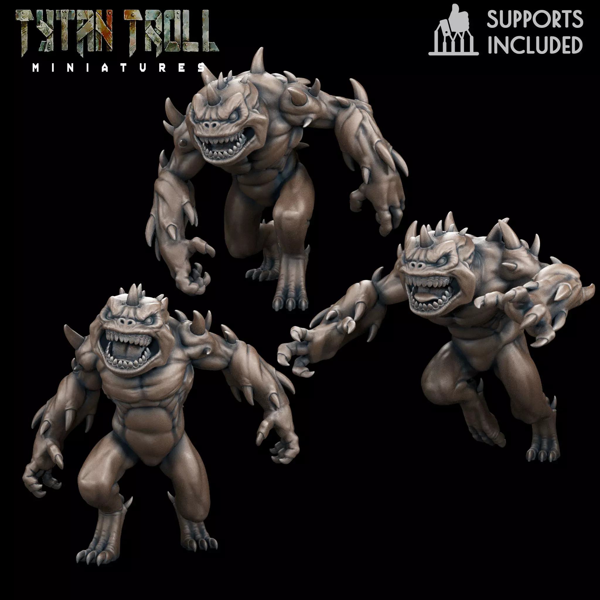 Death Slaad Pack - Pre-Supported 3D print model