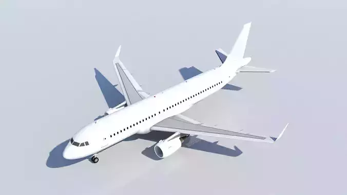 Airbus A320 ceo CFM Winglets  Low Poly Static Blank Low-poly 3D model