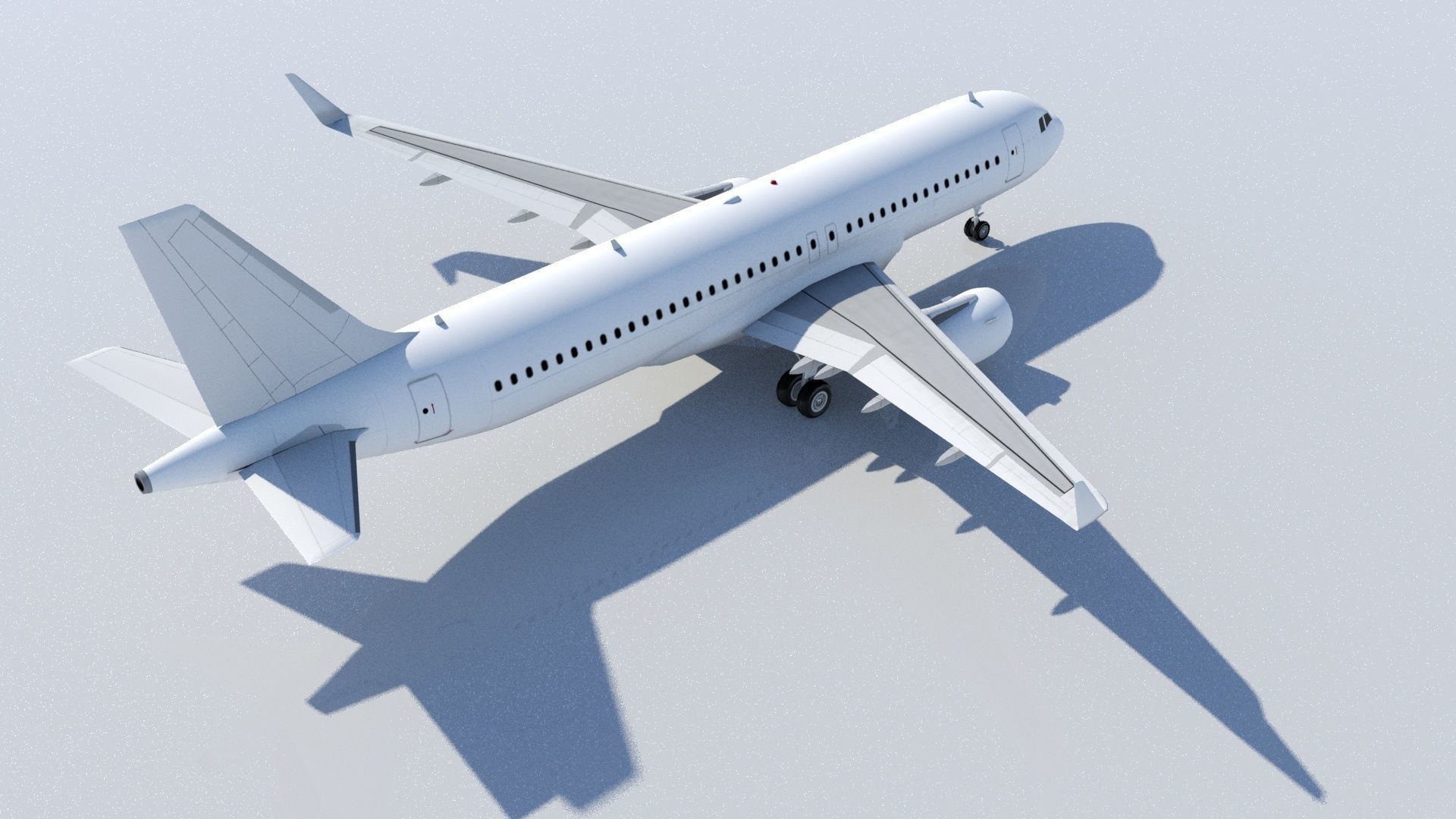Airbus A320 ceo CFM Winglets Low Poly Static Blank Low-poly 3D model_2