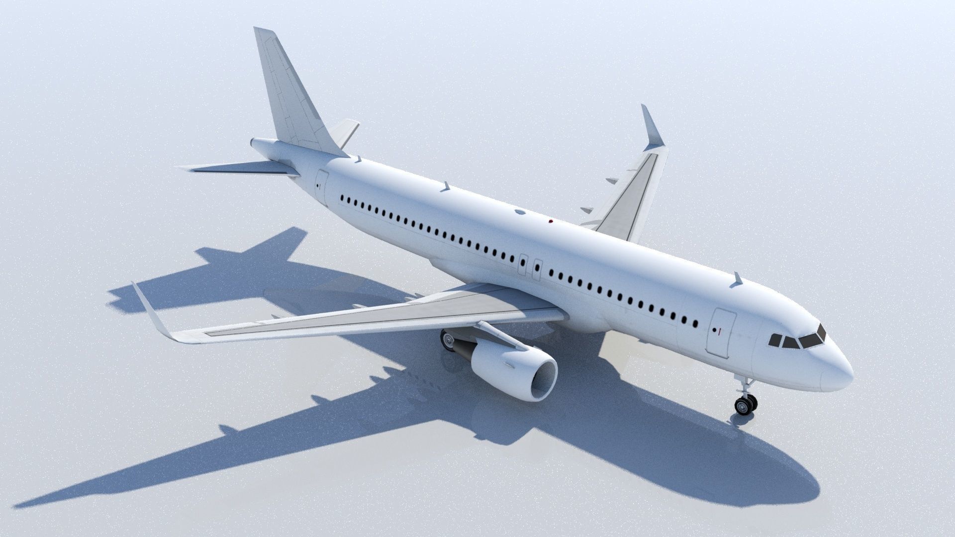 Airbus A320 ceo CFM Winglets Low Poly Static Blank Low-poly 3D model_1