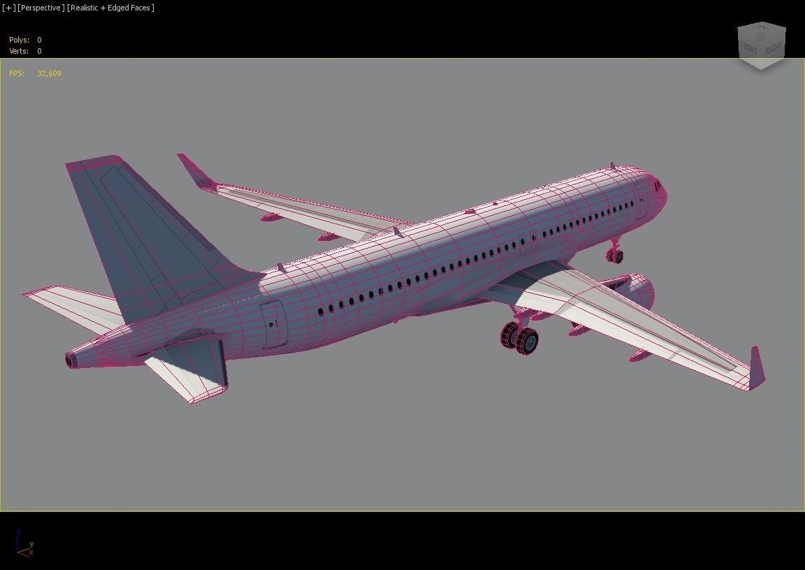 Airbus A320 ceo CFM Winglets Low Poly Static Blank Low-poly 3D model_7