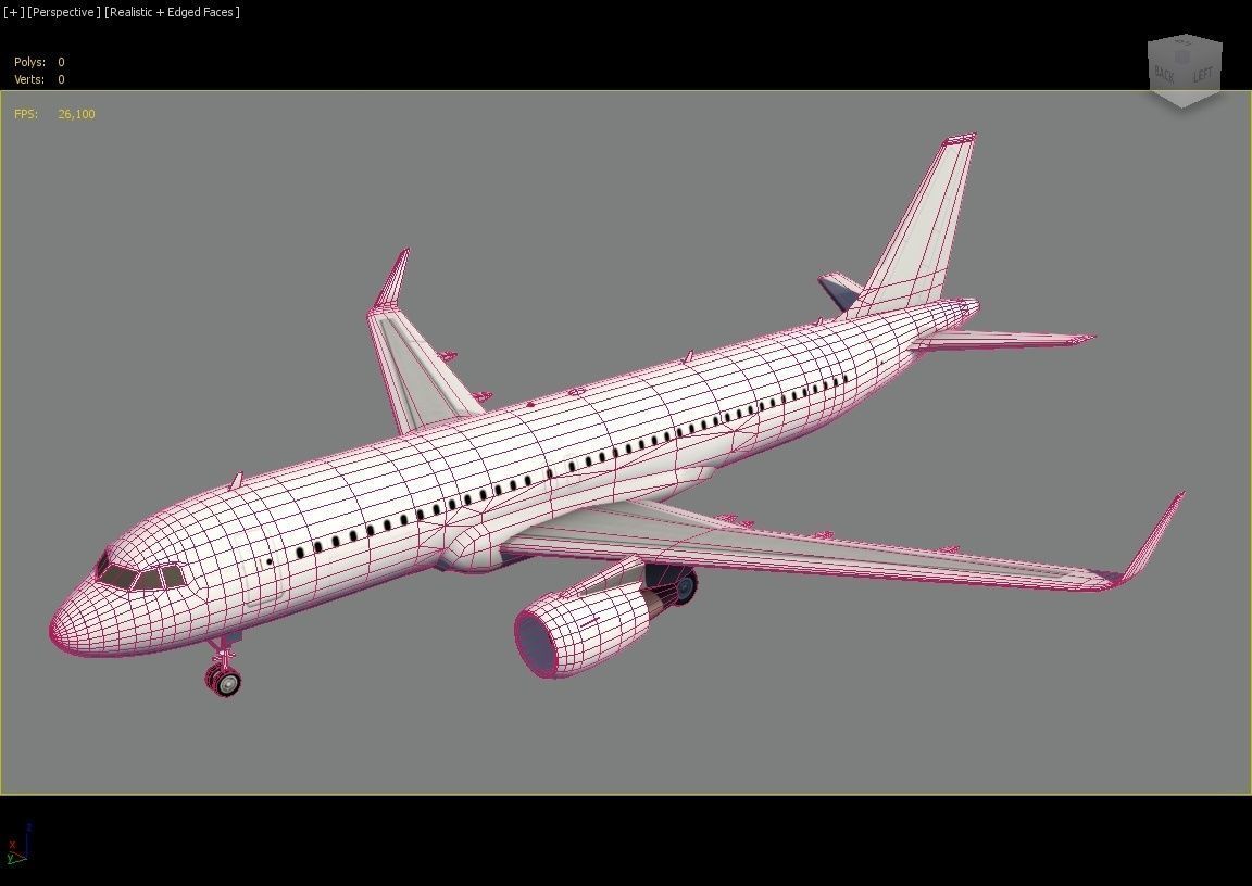Airbus A320 ceo CFM Winglets Low Poly Static Blank Low-poly 3D model_6