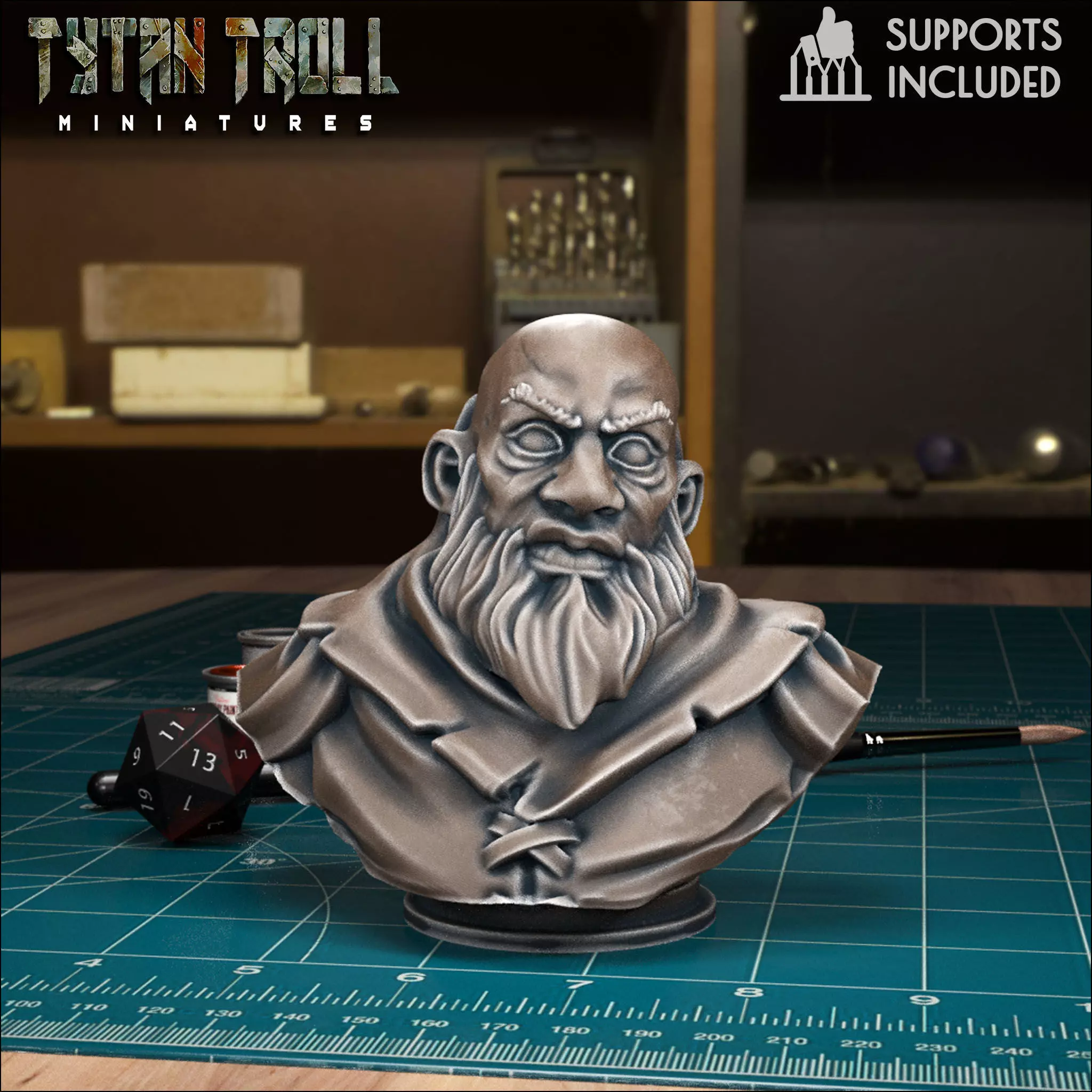 Curse of Strahd - Dimitri Bust - Pre-Supported 3D print model