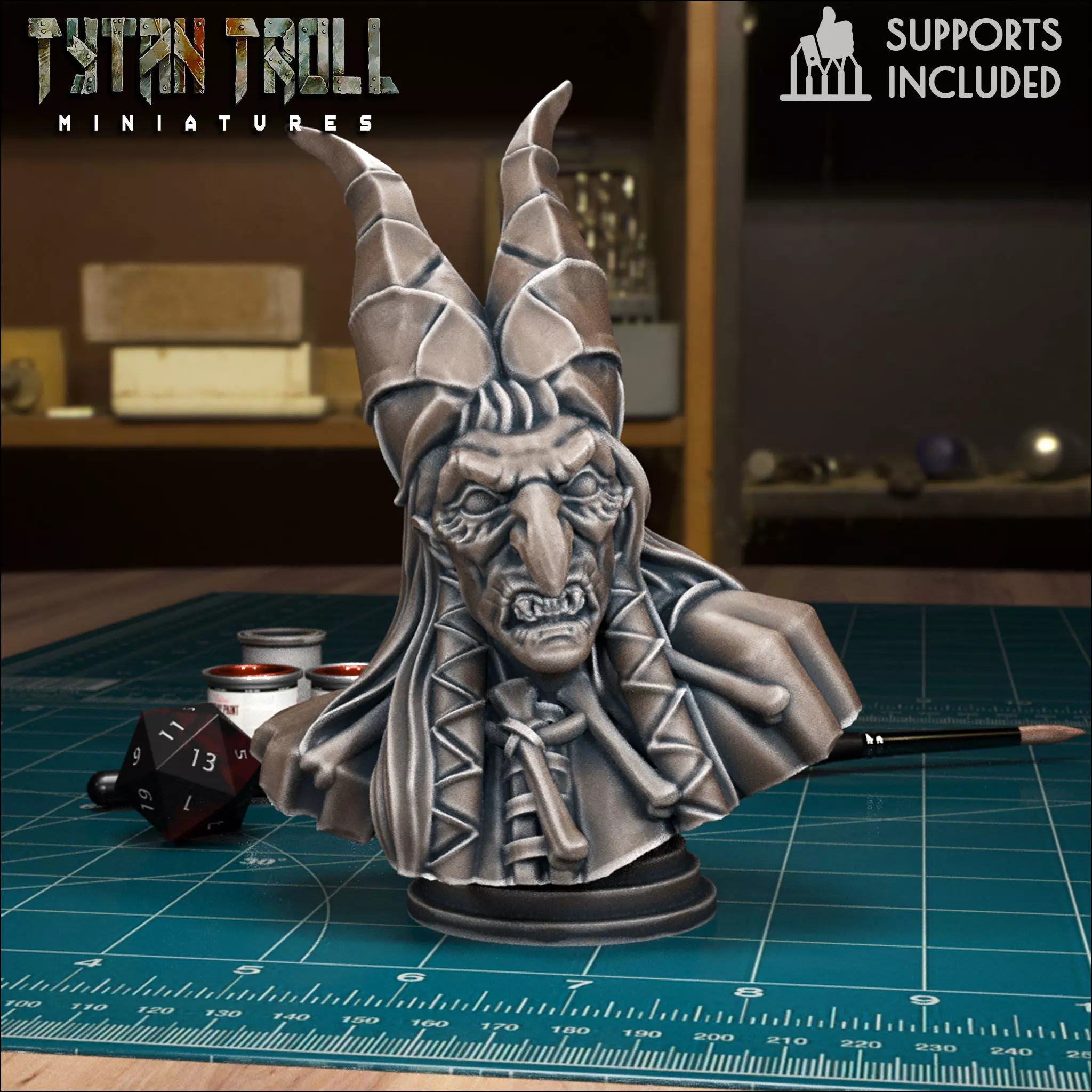 Curse of Strahd - Baba Lysaga Bust - Pre-Supported 3D print model_0