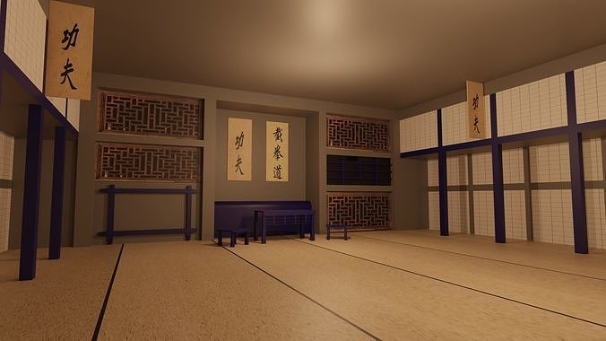 Karate Hall Low-poly 3D model