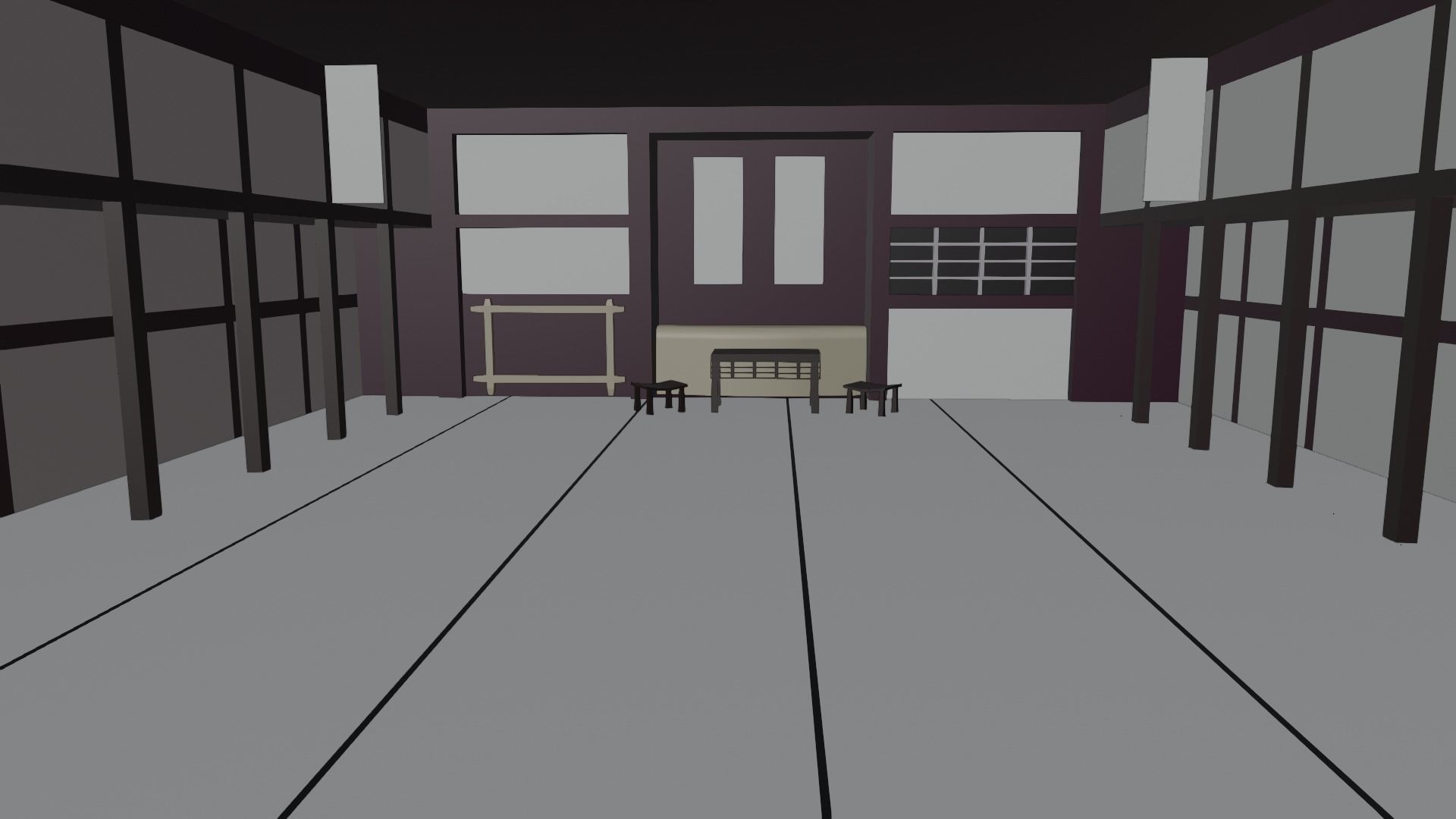 Kung-Fu Hall Low-poly 3D model_7