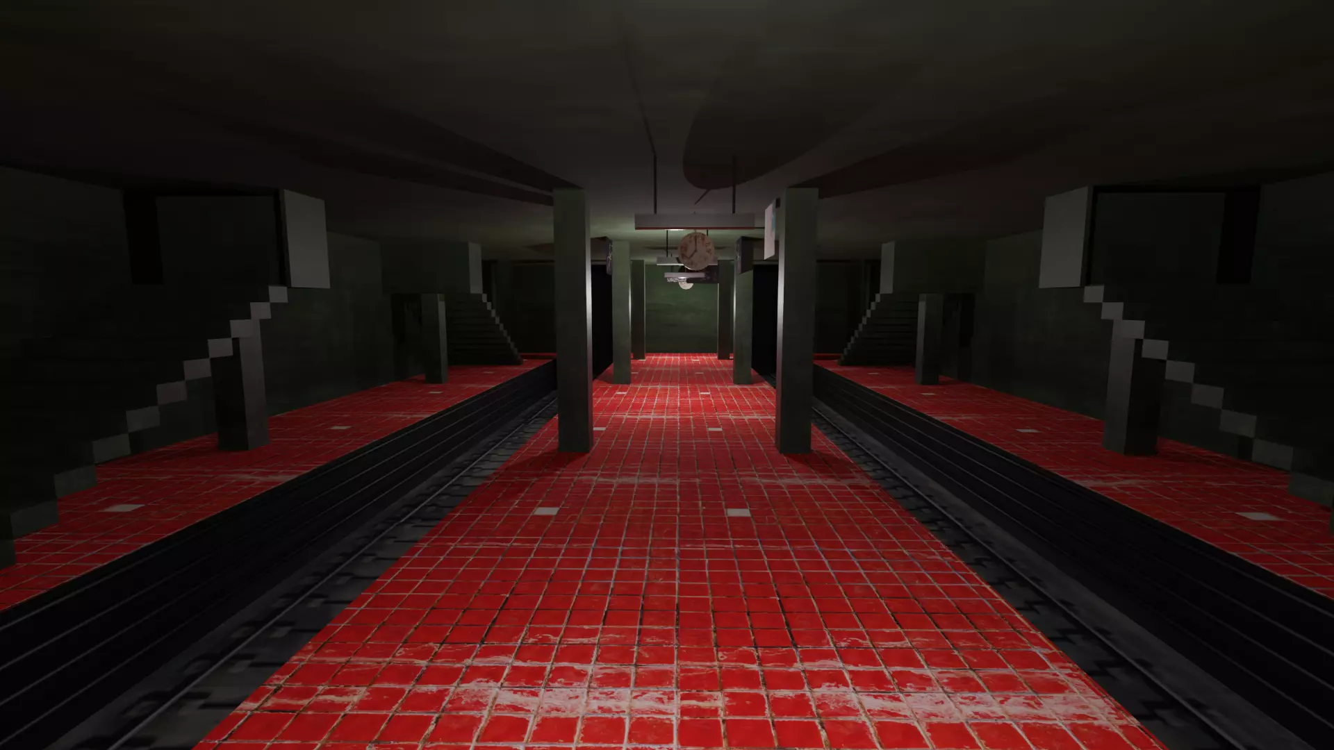 Metro Station Low-poly 3D model_0