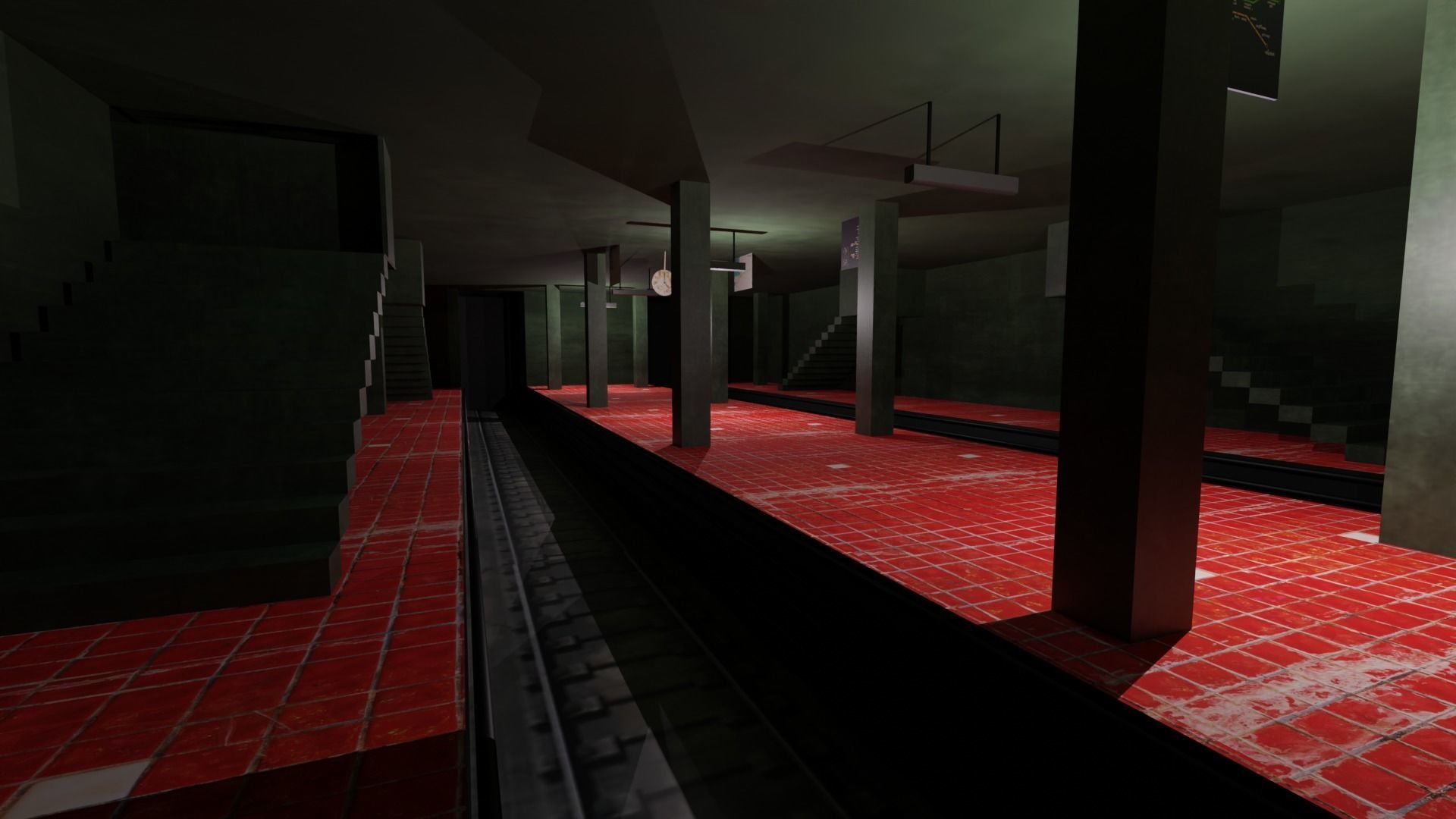 Metro Station Low-poly 3D model_6