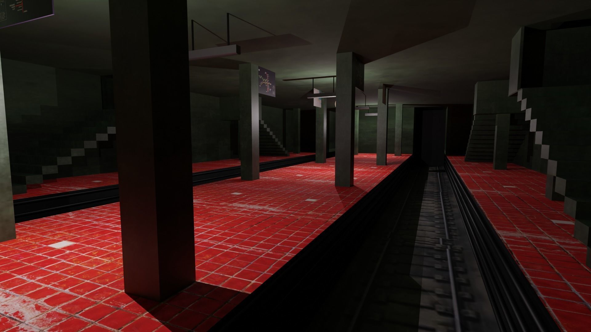 Metro Station Low-poly 3D model_5