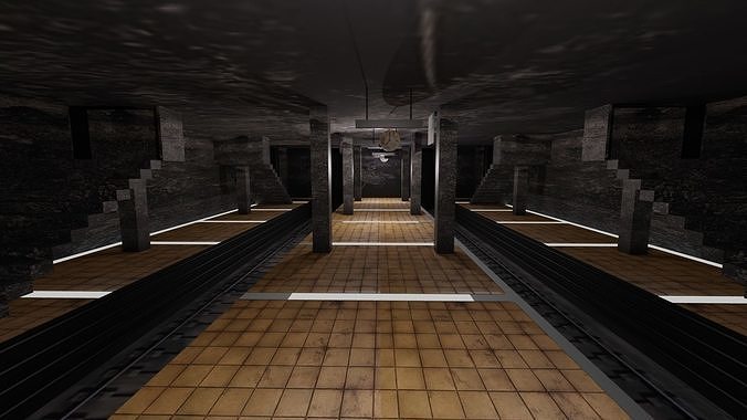 Metro Station Low-poly 3D model