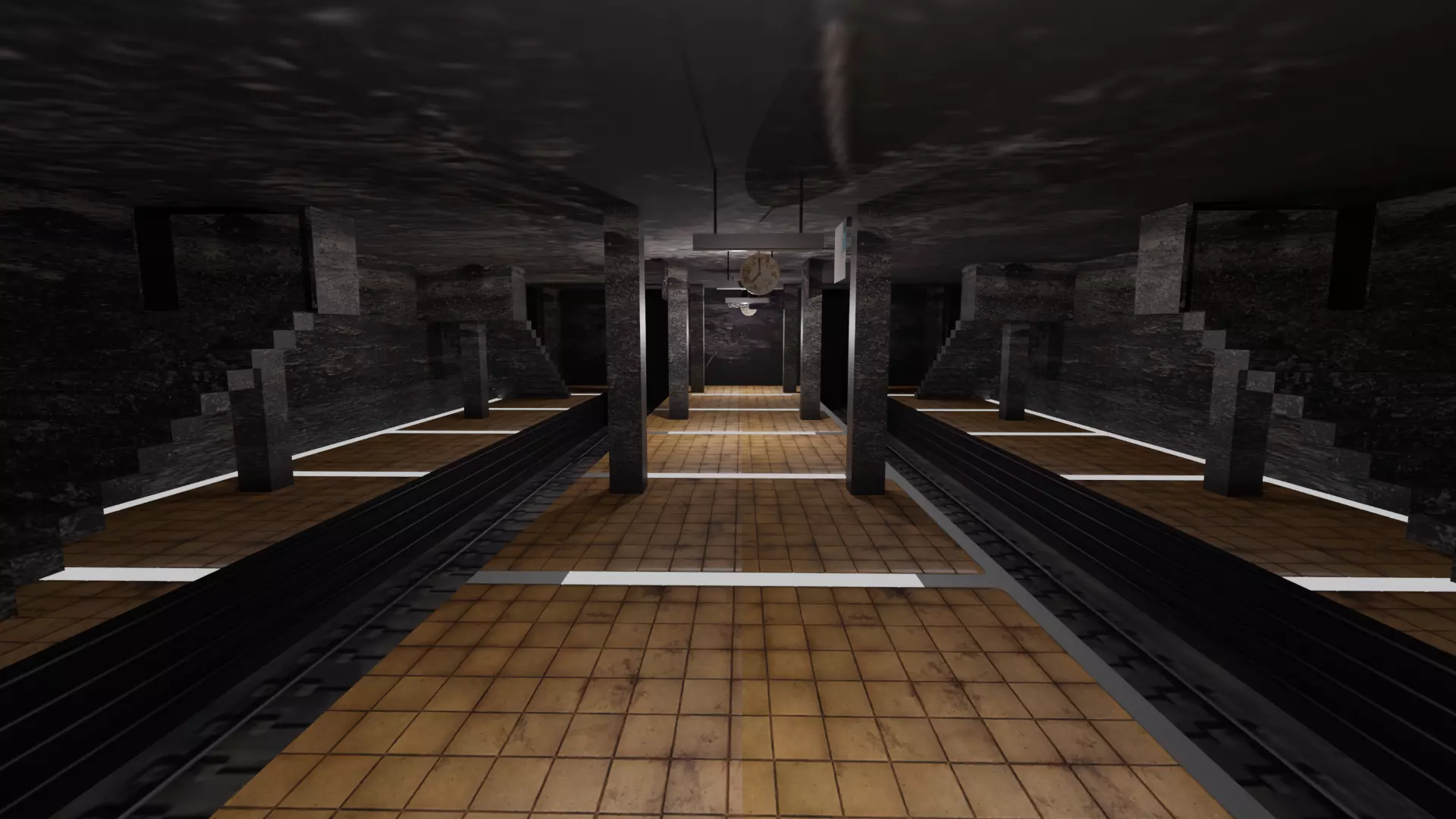 Metro Station Low-poly 3D model_0