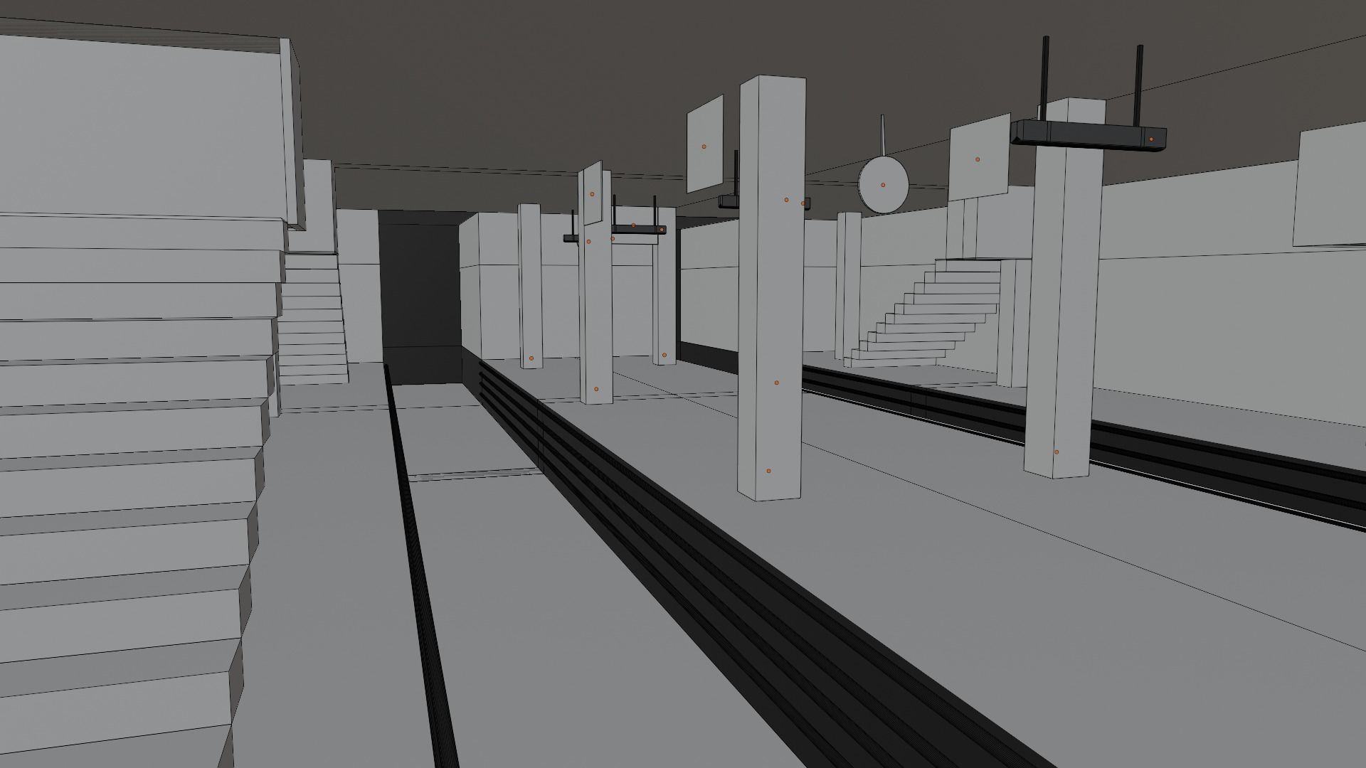 Metro Station Low-poly 3D model_8