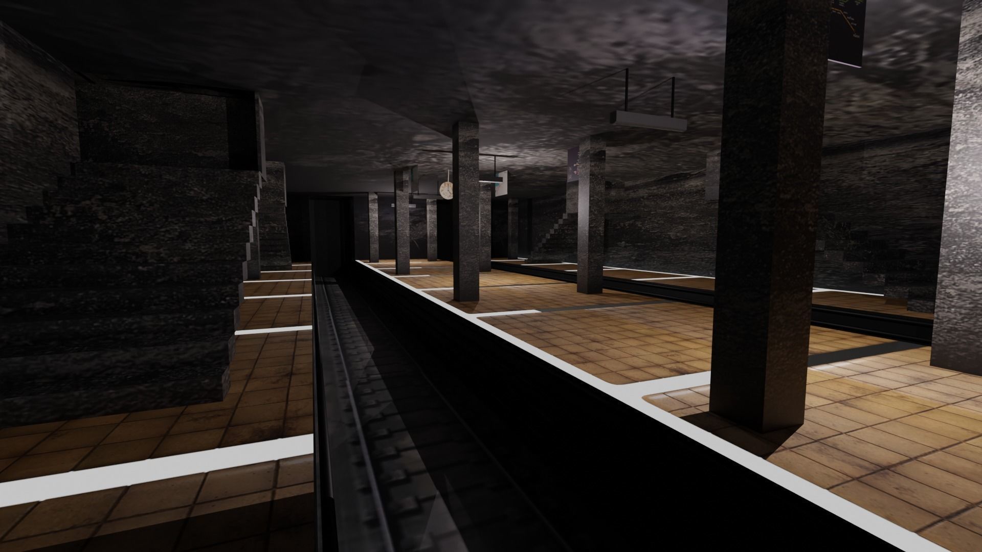 Metro Station Low-poly 3D model_6