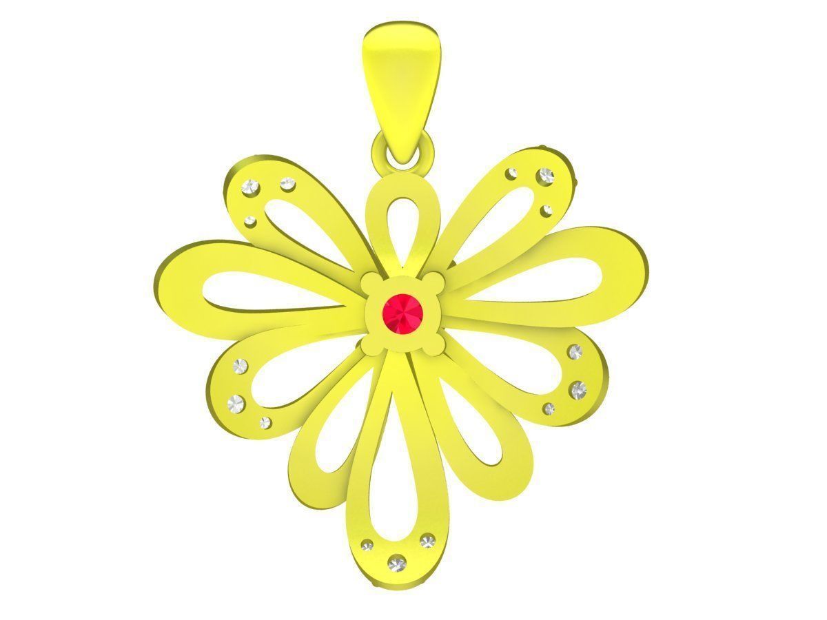 6851 Luxury Diamond Art Pendant  3D print model_4